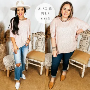 Corner Cafe Ribbed Poncho Top in Blush Pink