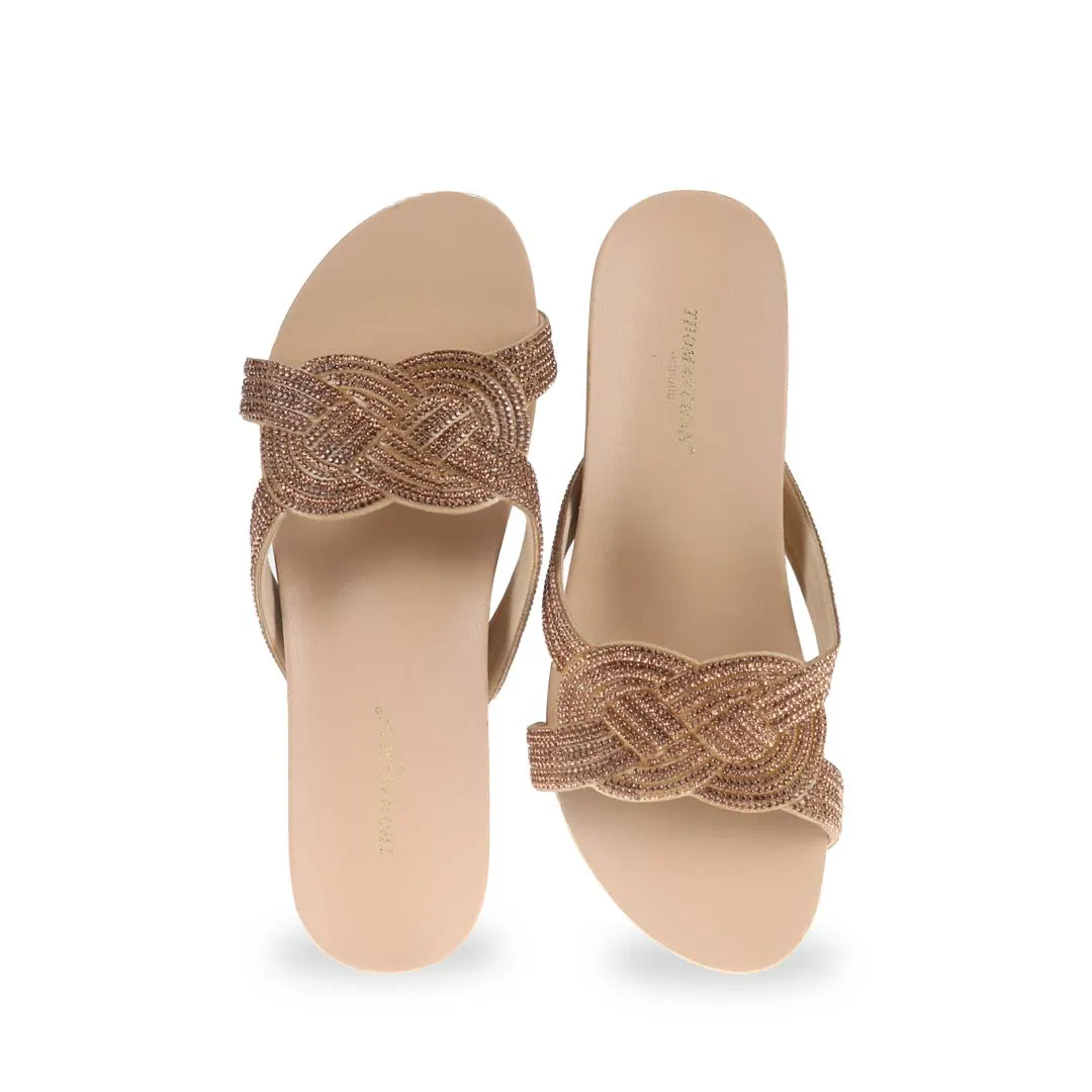 Diamond Knot-Decor Slide on Sandals