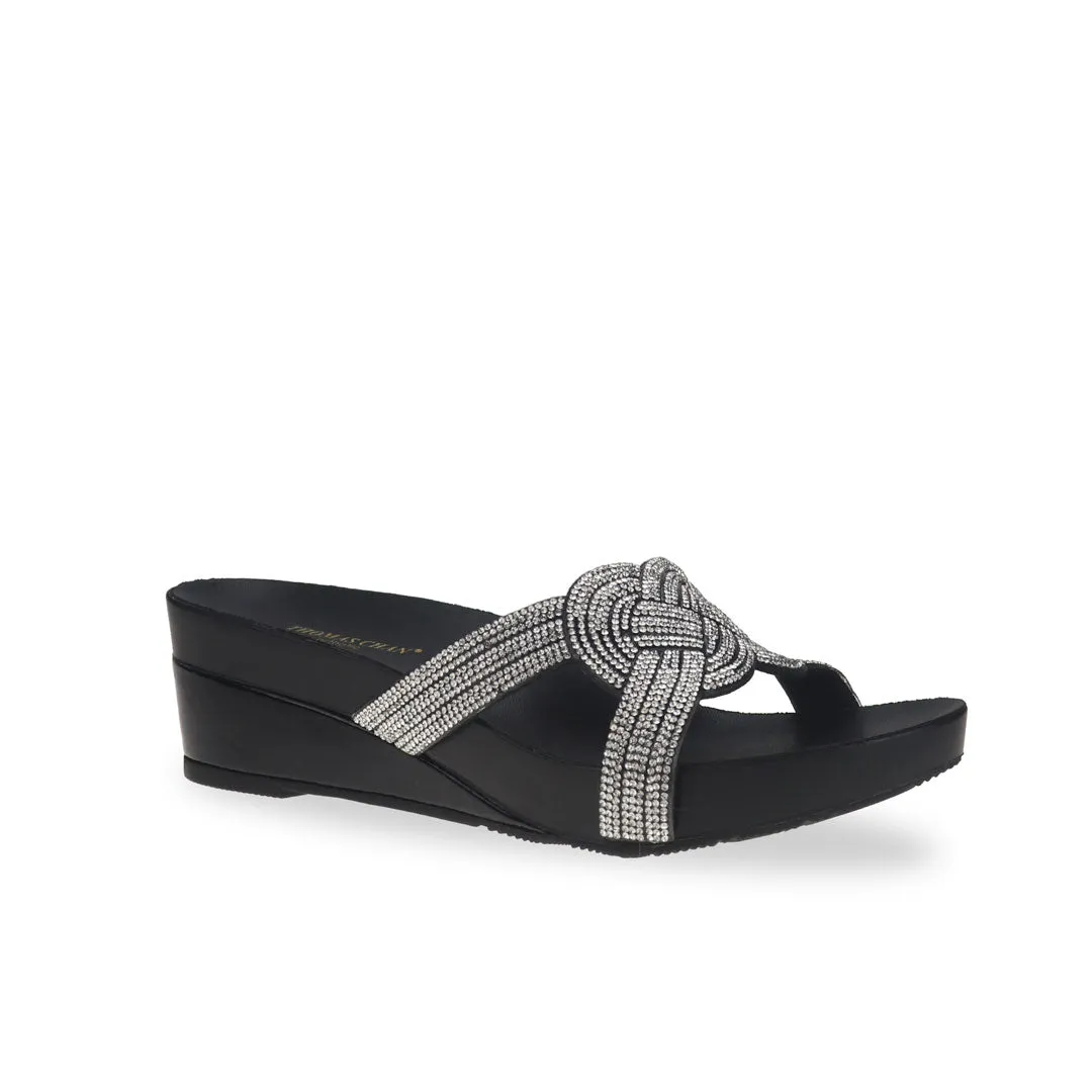 Diamond Knot-Decor Slide on Sandals