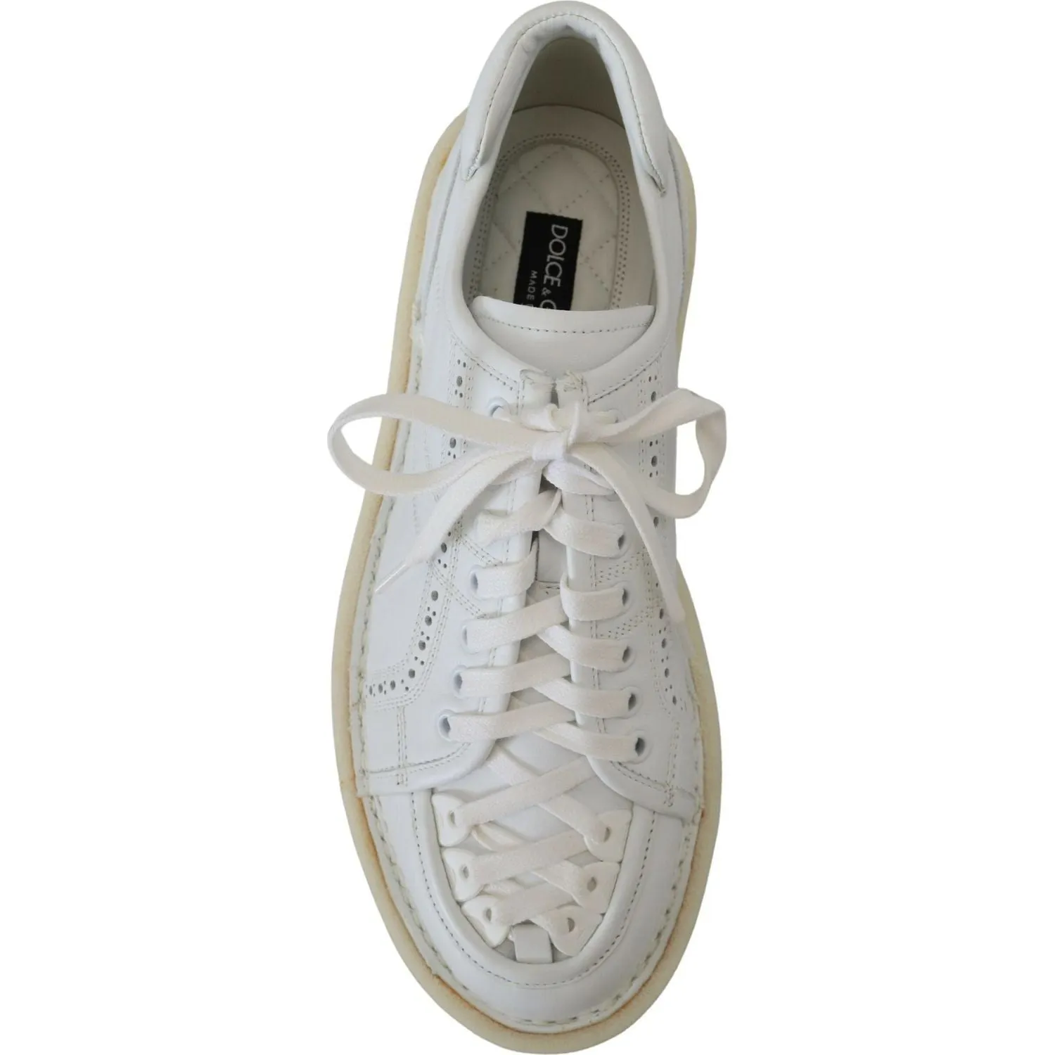 Dolce & Gabbana Elegant White Low Top Oxford Sneakers