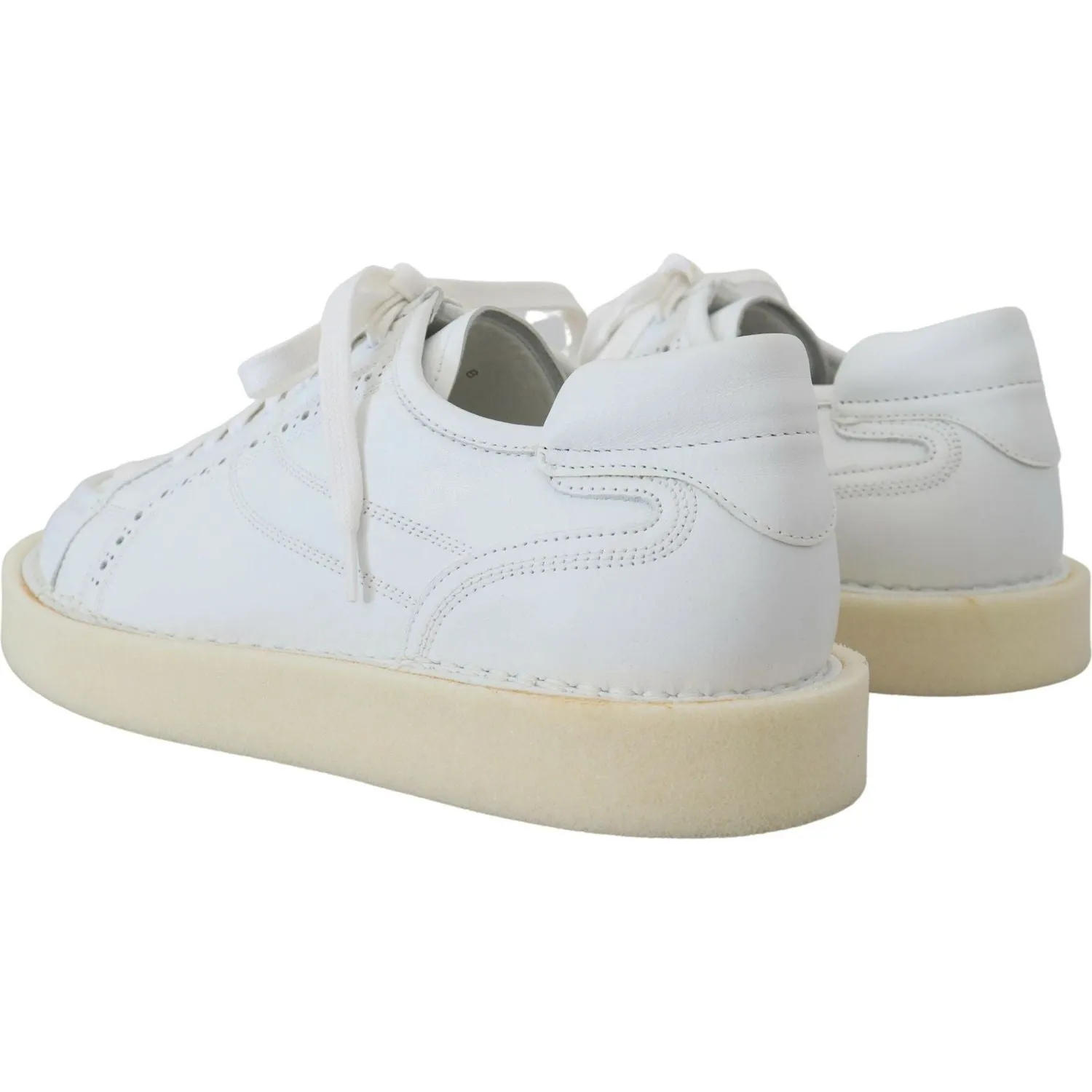 Dolce & Gabbana Elegant White Low Top Oxford Sneakers