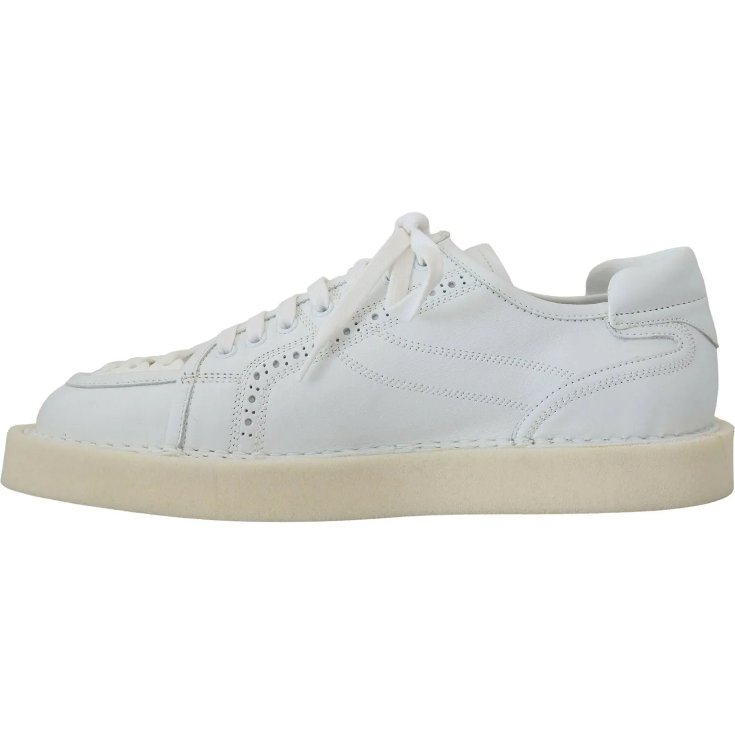 Dolce & Gabbana Elegant White Low Top Oxford Sneakers