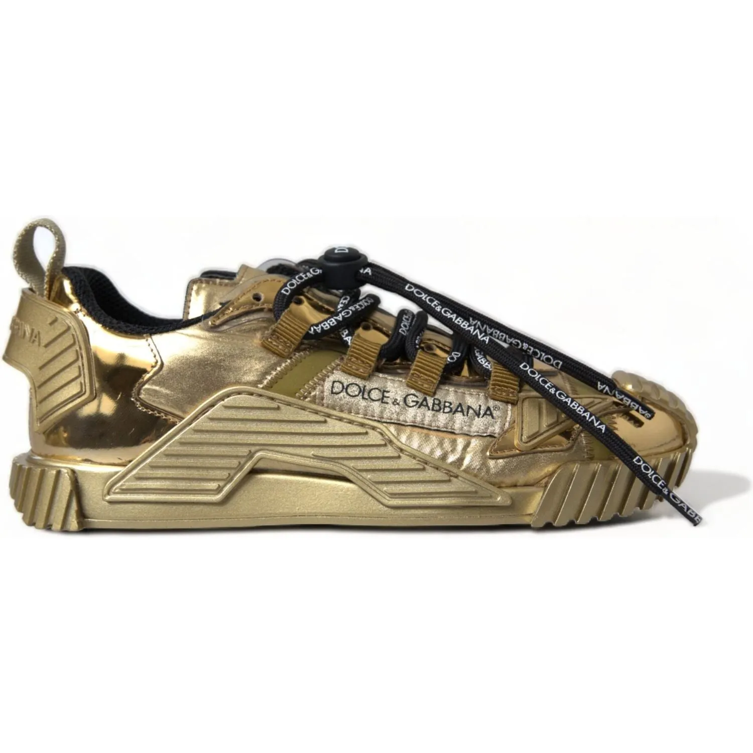 Dolce & Gabbana Gleaming Gold-Toned Luxury Sneakers