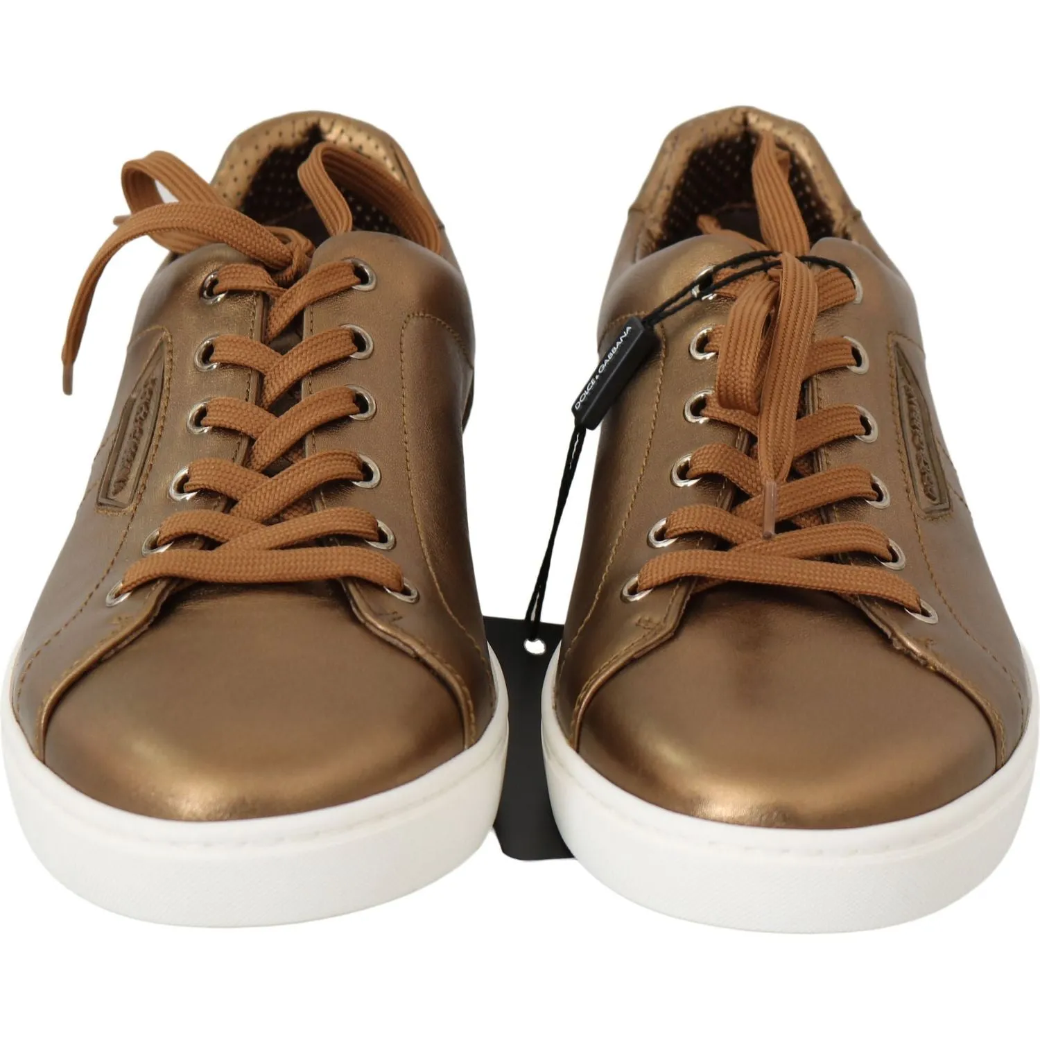 Dolce & Gabbana Golden Metallic Leather Sneakers