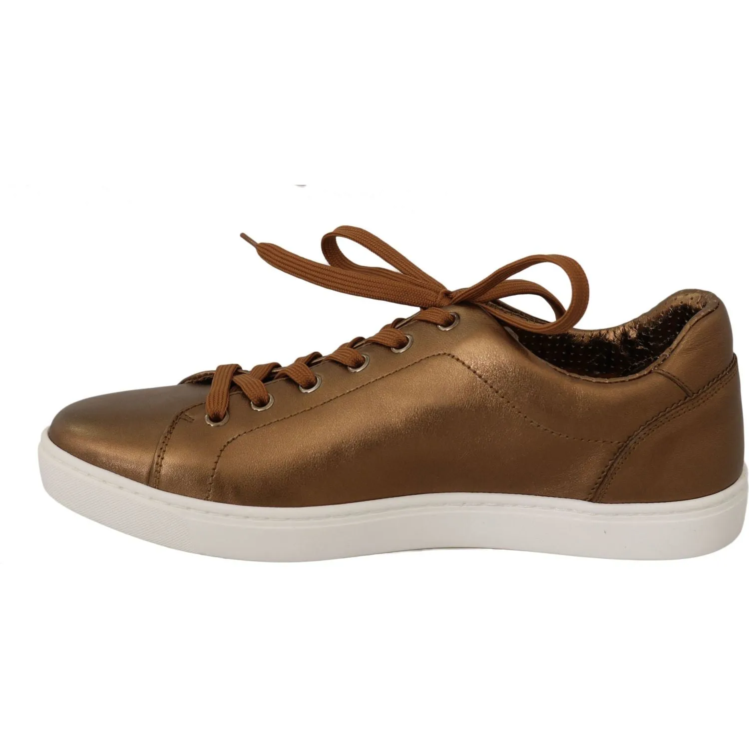 Dolce & Gabbana Golden Metallic Leather Sneakers