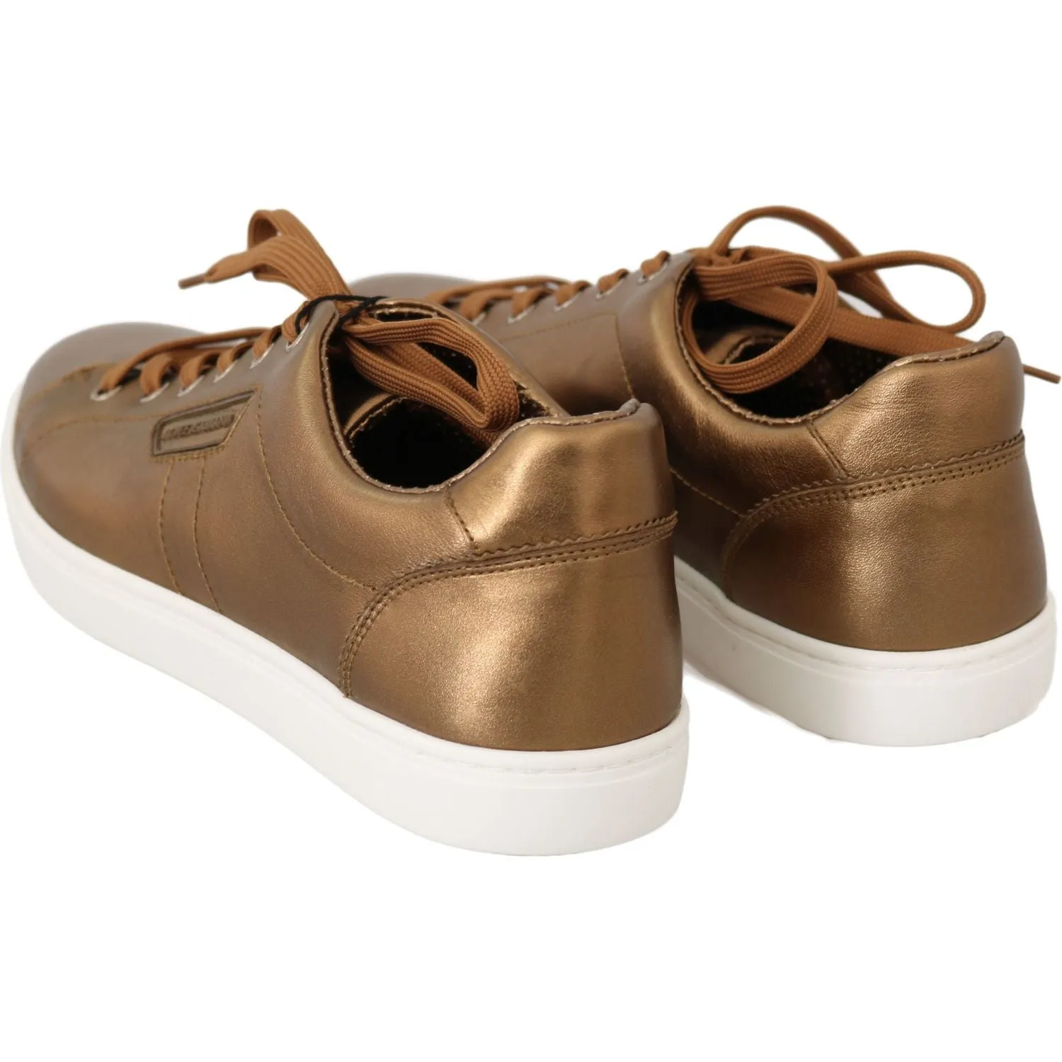 Dolce & Gabbana Golden Metallic Leather Sneakers