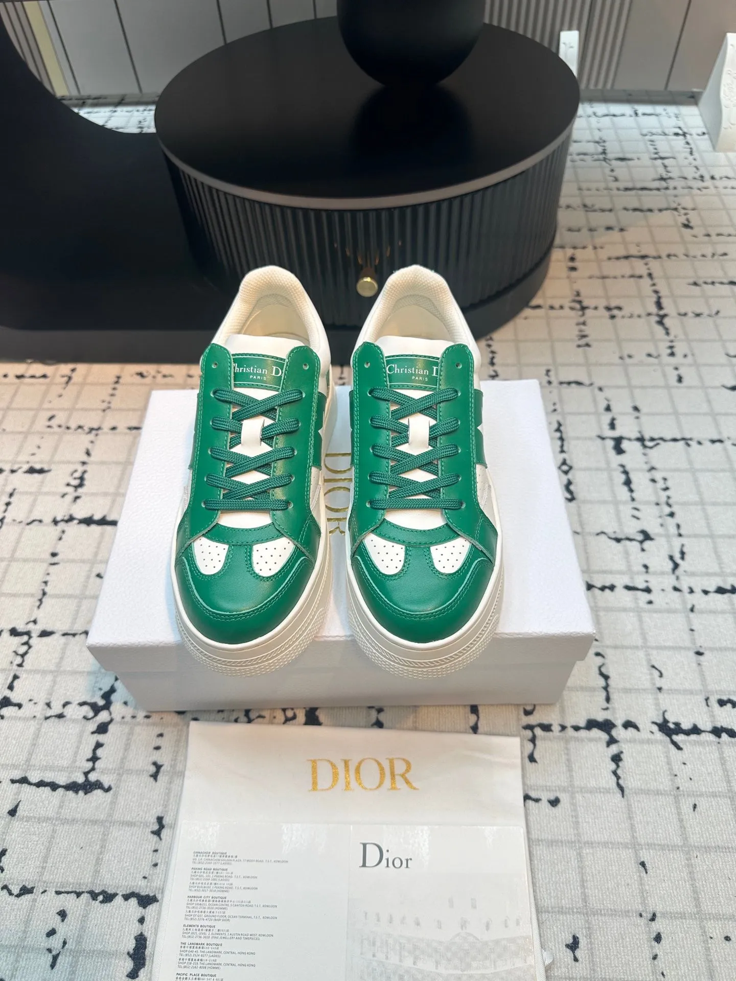 DOR Star Platform Sneaker Green Calfskin and Suede-163