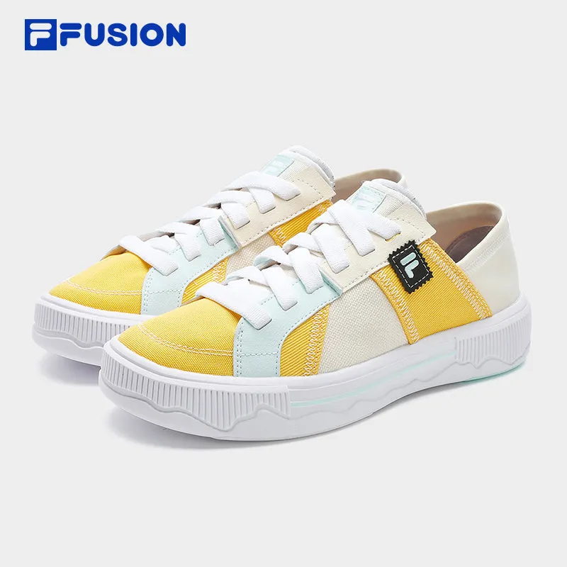 FILA FUSION POP III SE FUSION SKATEBOARDING Women's Lifestyle Sneakers (Black / White / Yellow Shoes)