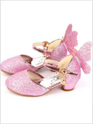 Fluttery And Fabulous Butterfly Glitter Mary Jane Heels By Liv and Mia