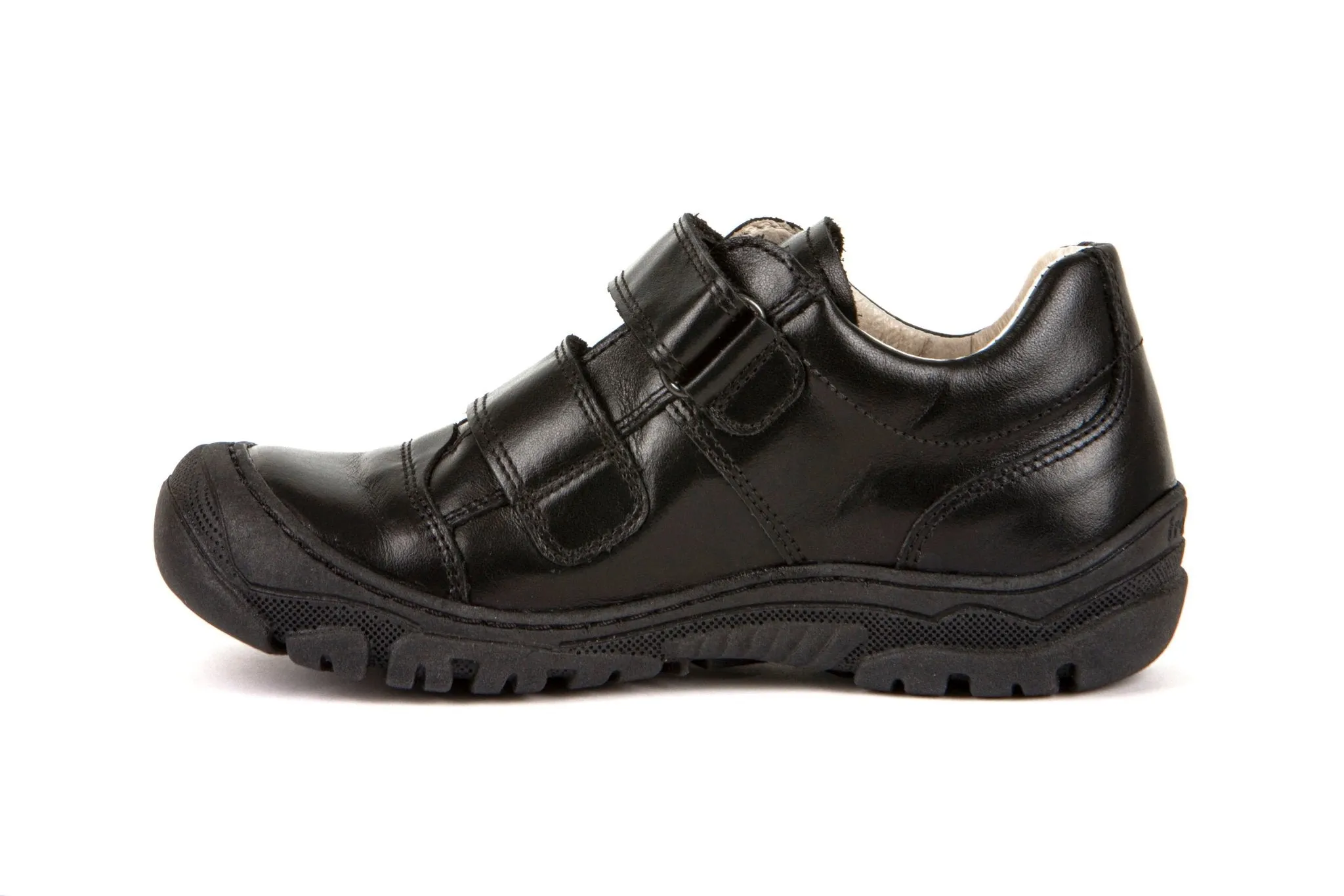 Froddo: Leo Velcro School Shoes - Black Leather