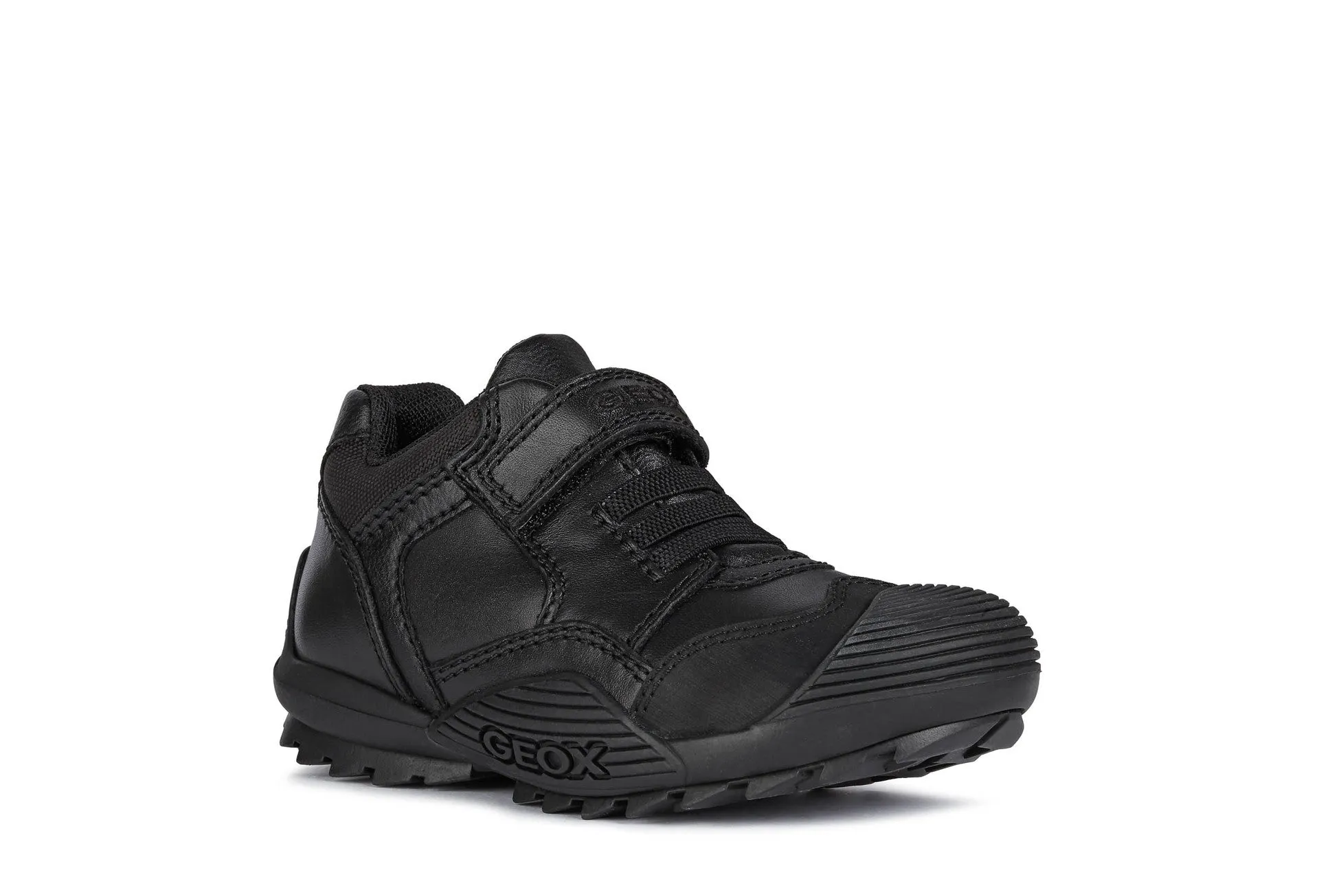 Geox Savage B Boys Black School Shoe