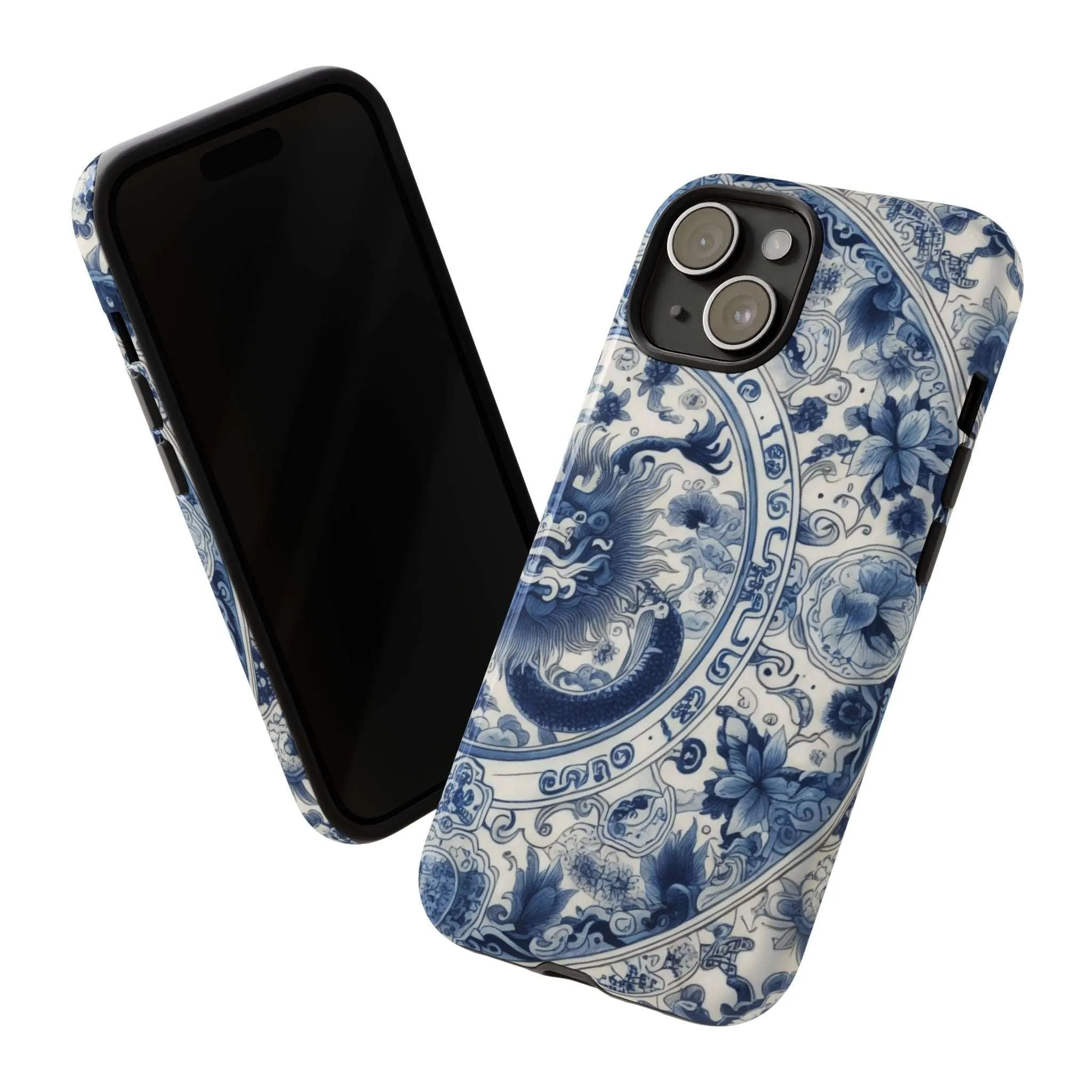 Get Ready to Take Your Cell Phone to the Next Level of Kitsch with this Blue and White Porcelain Look Dragon Case