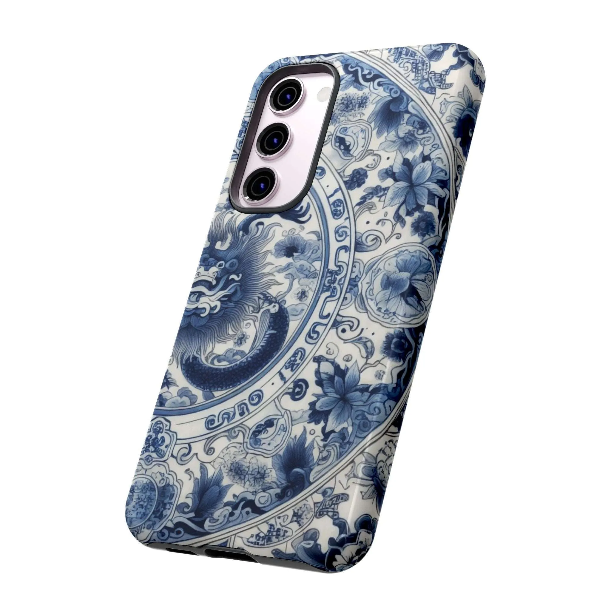 Get Ready to Take Your Cell Phone to the Next Level of Kitsch with this Blue and White Porcelain Look Dragon Case