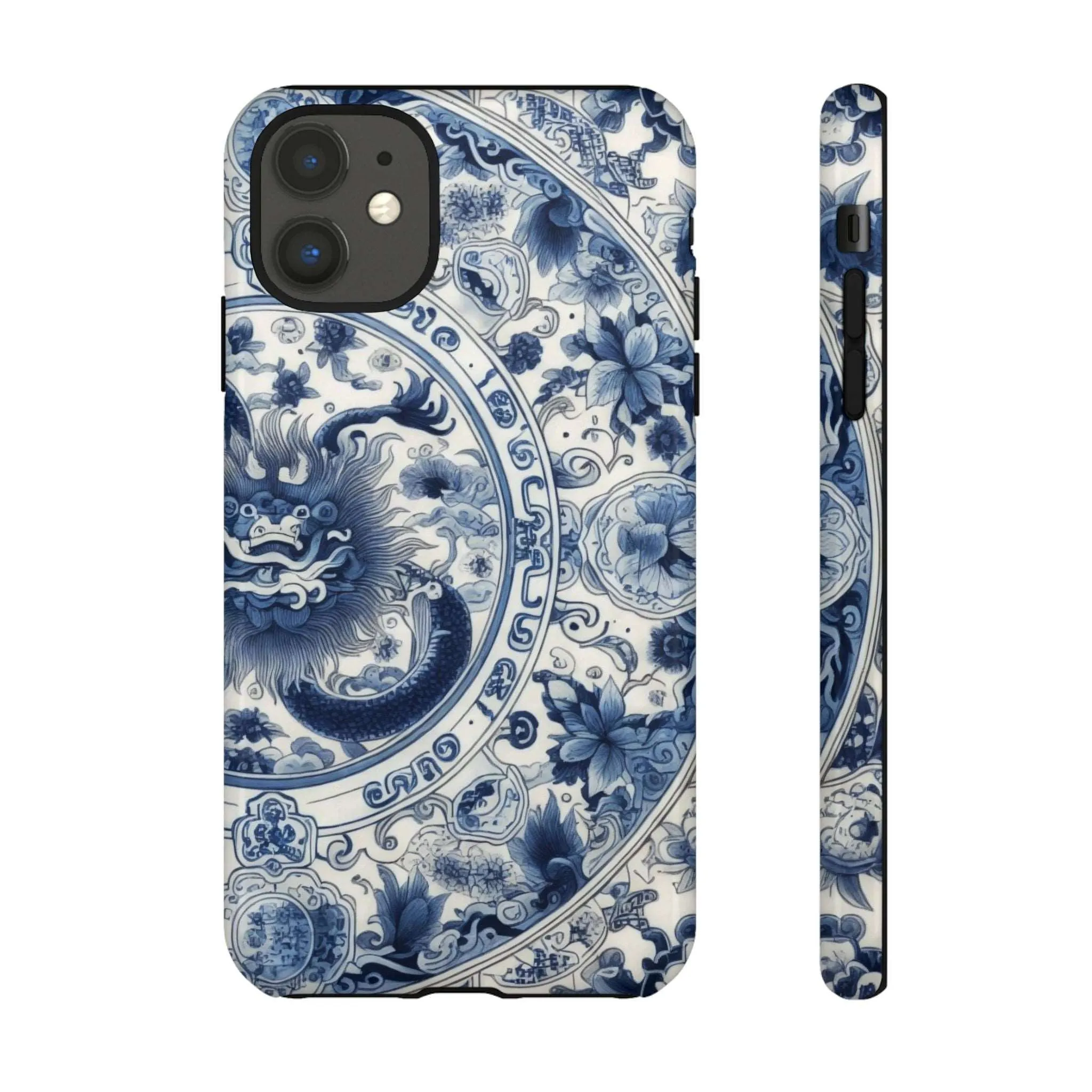 Get Ready to Take Your Cell Phone to the Next Level of Kitsch with this Blue and White Porcelain Look Dragon Case