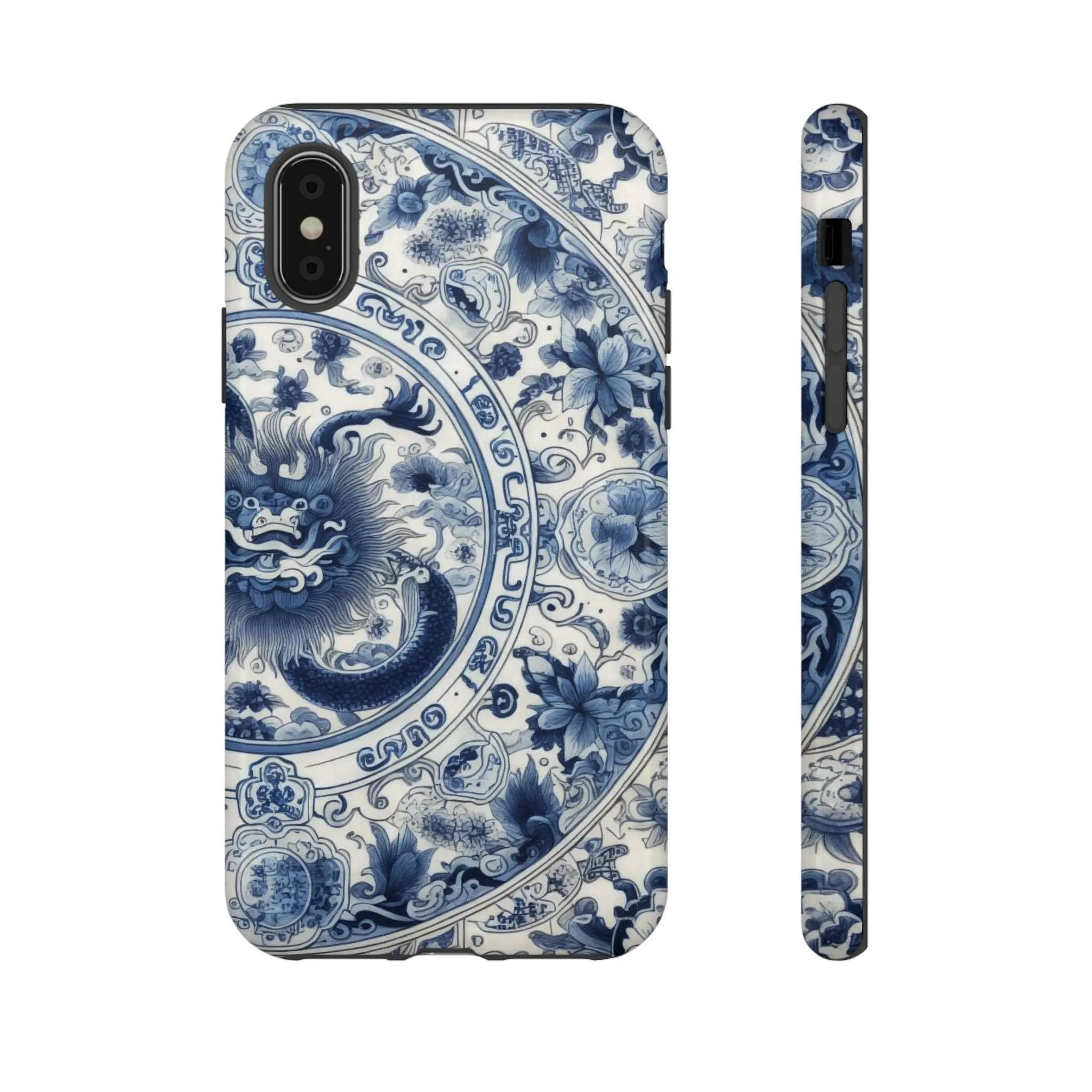 Get Ready to Take Your Cell Phone to the Next Level of Kitsch with this Blue and White Porcelain Look Dragon Case