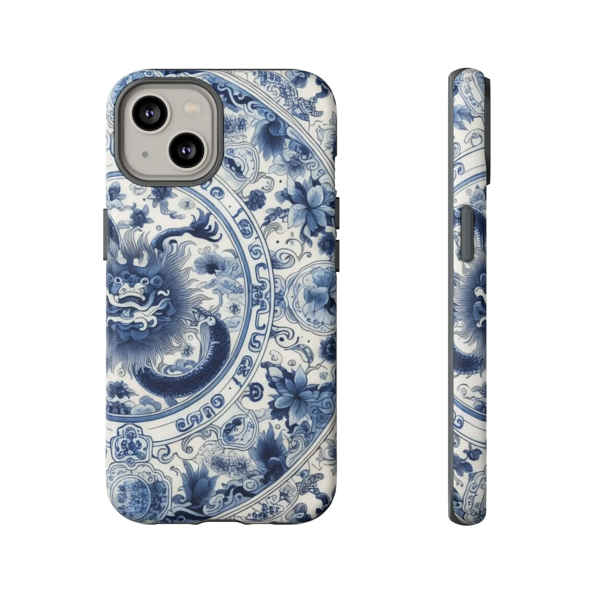 Get Ready to Take Your Cell Phone to the Next Level of Kitsch with this Blue and White Porcelain Look Dragon Case