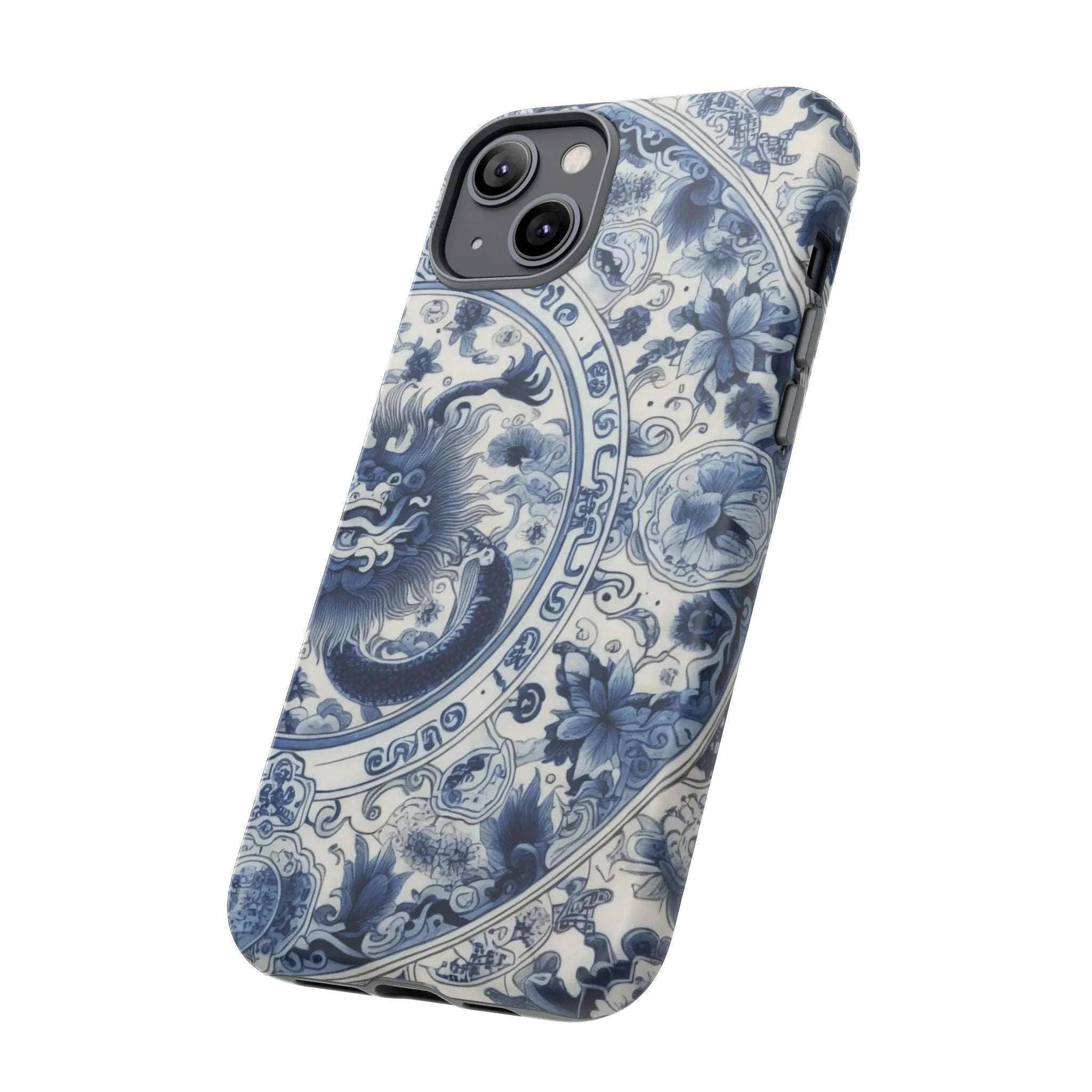 Get Ready to Take Your Cell Phone to the Next Level of Kitsch with this Blue and White Porcelain Look Dragon Case