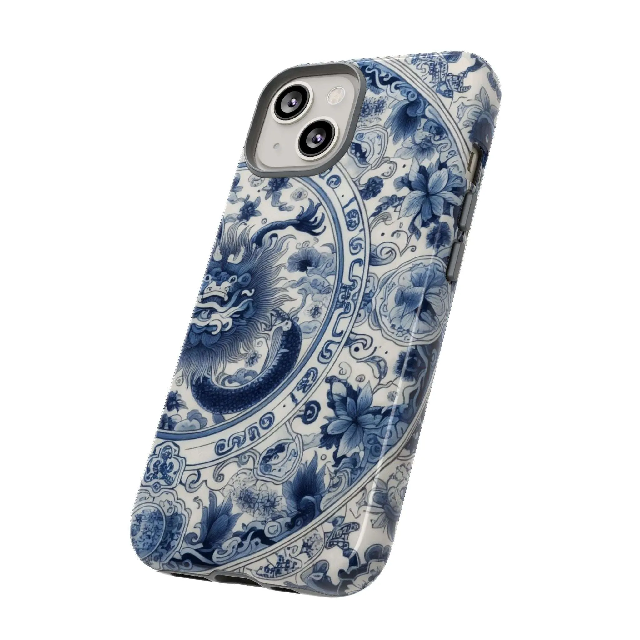 Get Ready to Take Your Cell Phone to the Next Level of Kitsch with this Blue and White Porcelain Look Dragon Case