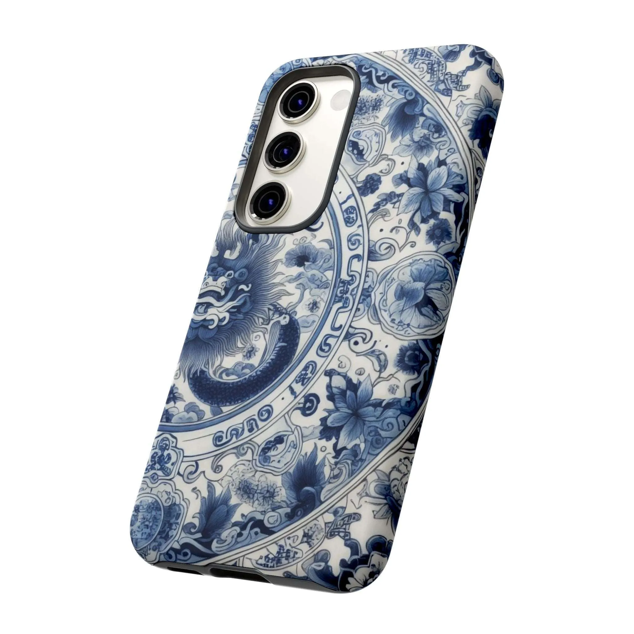 Get Ready to Take Your Cell Phone to the Next Level of Kitsch with this Blue and White Porcelain Look Dragon Case