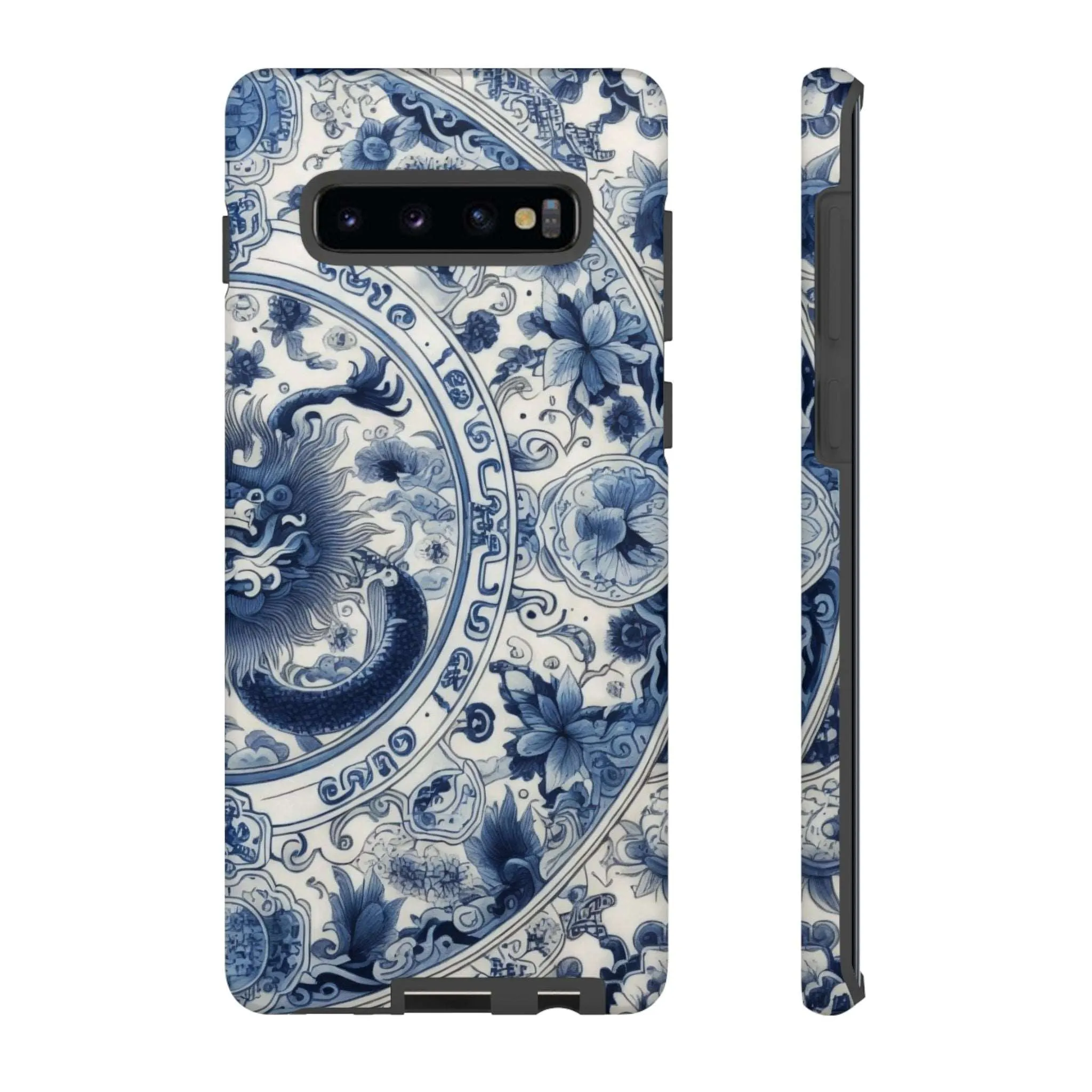 Get Ready to Take Your Cell Phone to the Next Level of Kitsch with this Blue and White Porcelain Look Dragon Case