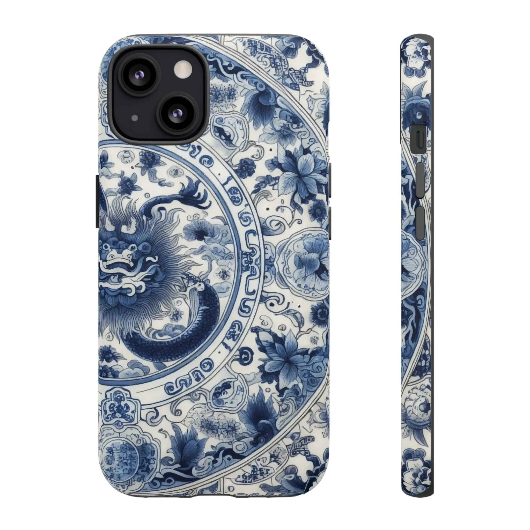 Get Ready to Take Your Cell Phone to the Next Level of Kitsch with this Blue and White Porcelain Look Dragon Case