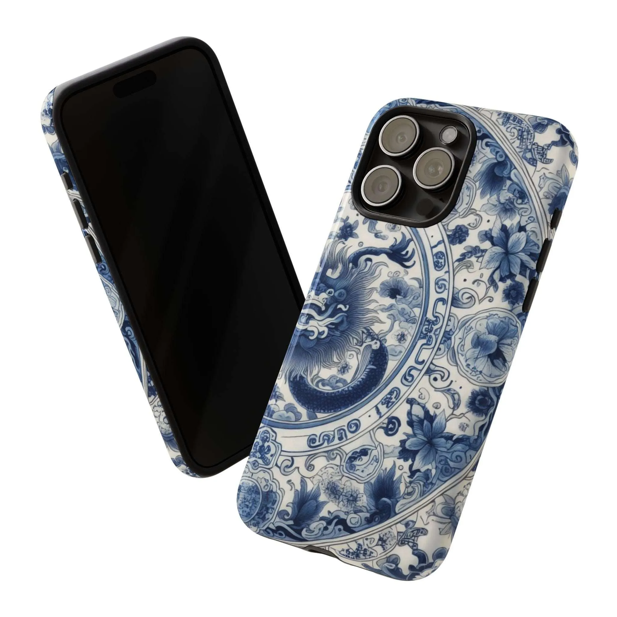 Get Ready to Take Your Cell Phone to the Next Level of Kitsch with this Blue and White Porcelain Look Dragon Case