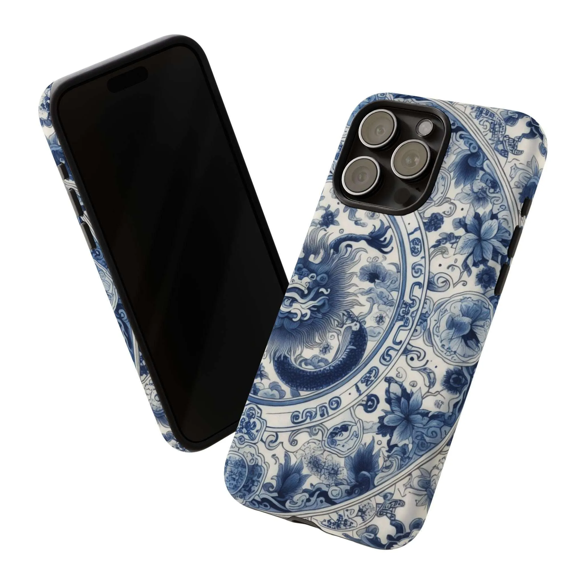 Get Ready to Take Your Cell Phone to the Next Level of Kitsch with this Blue and White Porcelain Look Dragon Case