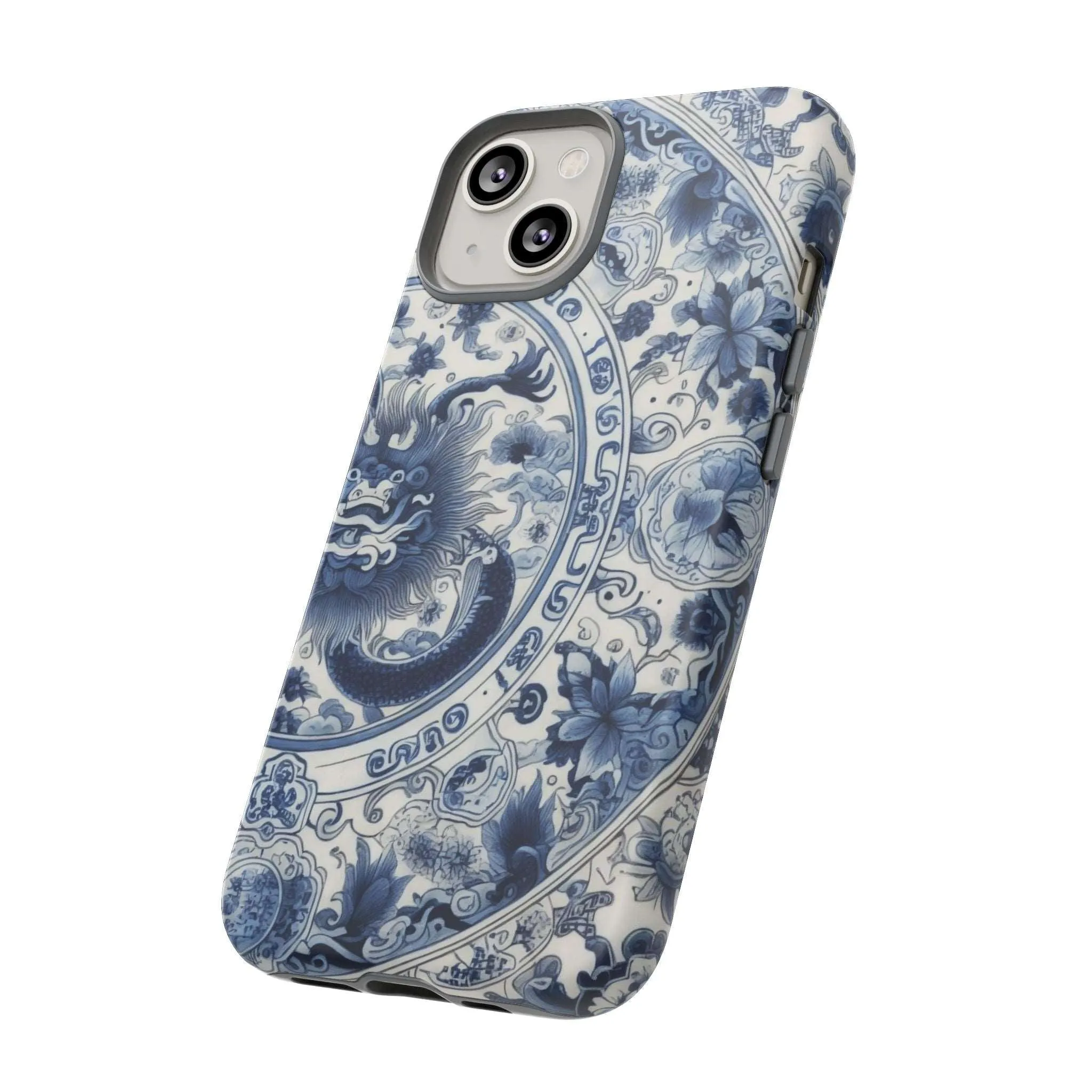 Get Ready to Take Your Cell Phone to the Next Level of Kitsch with this Blue and White Porcelain Look Dragon Case