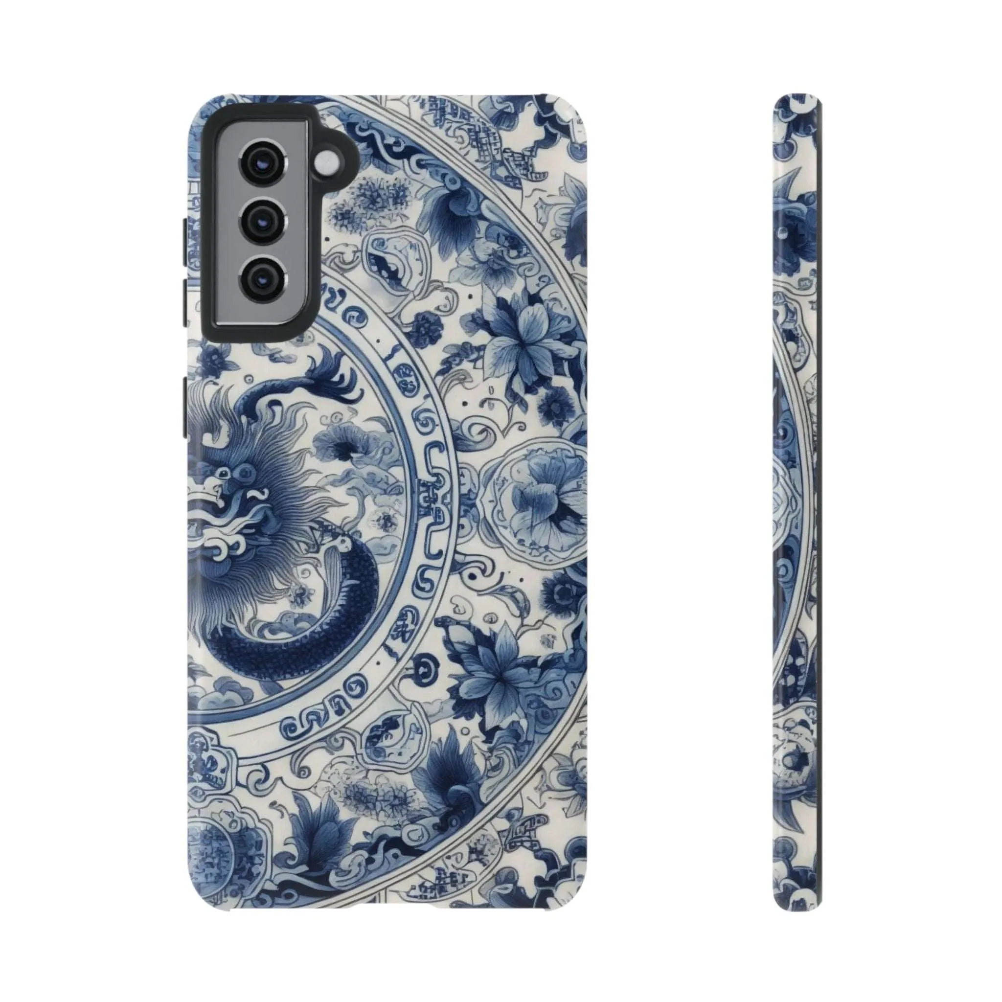 Get Ready to Take Your Cell Phone to the Next Level of Kitsch with this Blue and White Porcelain Look Dragon Case