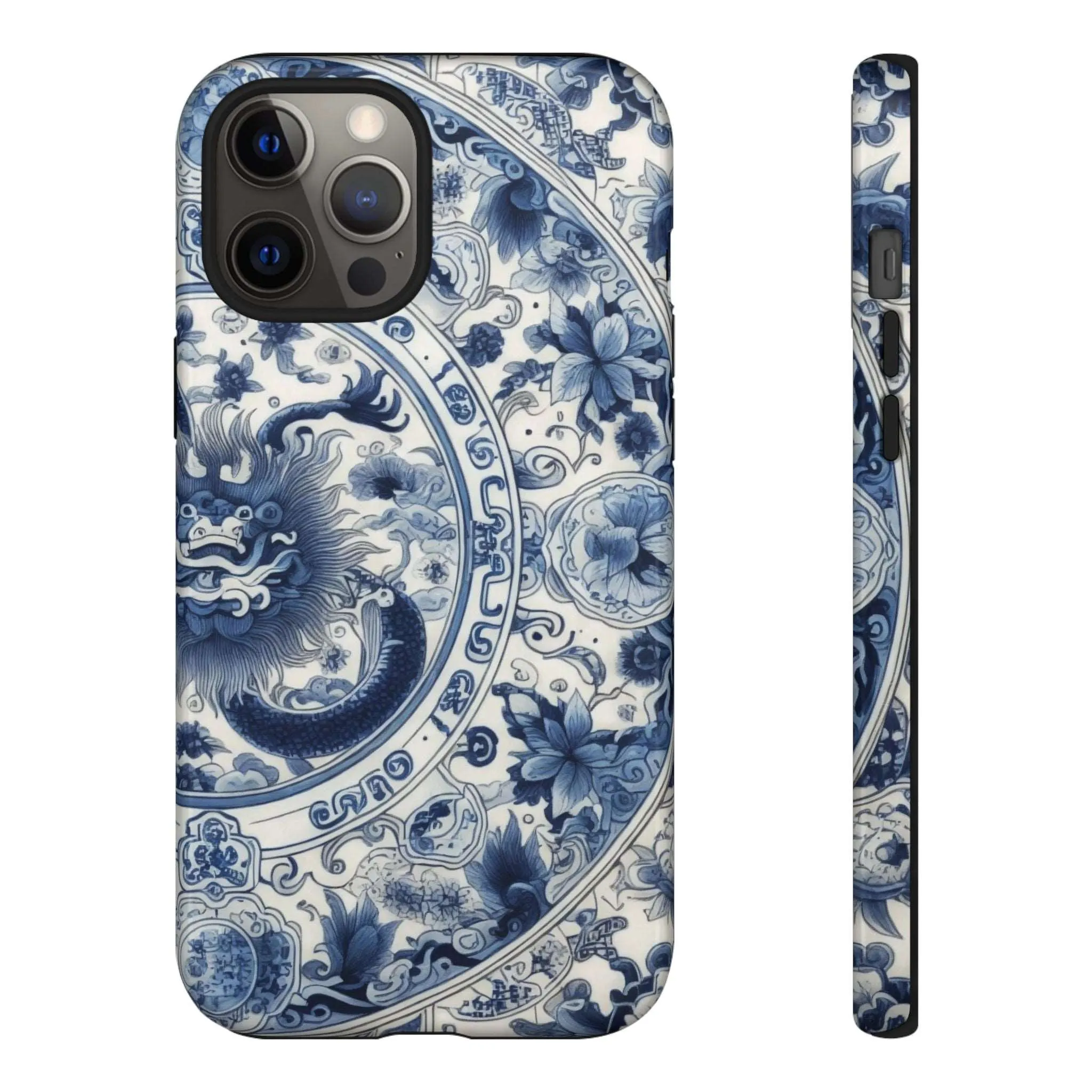 Get Ready to Take Your Cell Phone to the Next Level of Kitsch with this Blue and White Porcelain Look Dragon Case