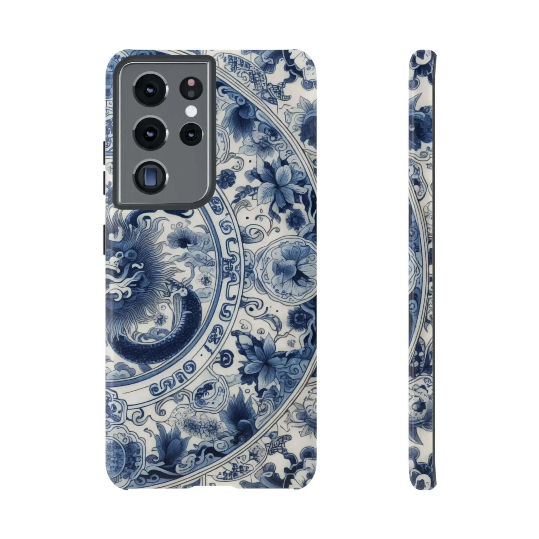 Get Ready to Take Your Cell Phone to the Next Level of Kitsch with this Blue and White Porcelain Look Dragon Case