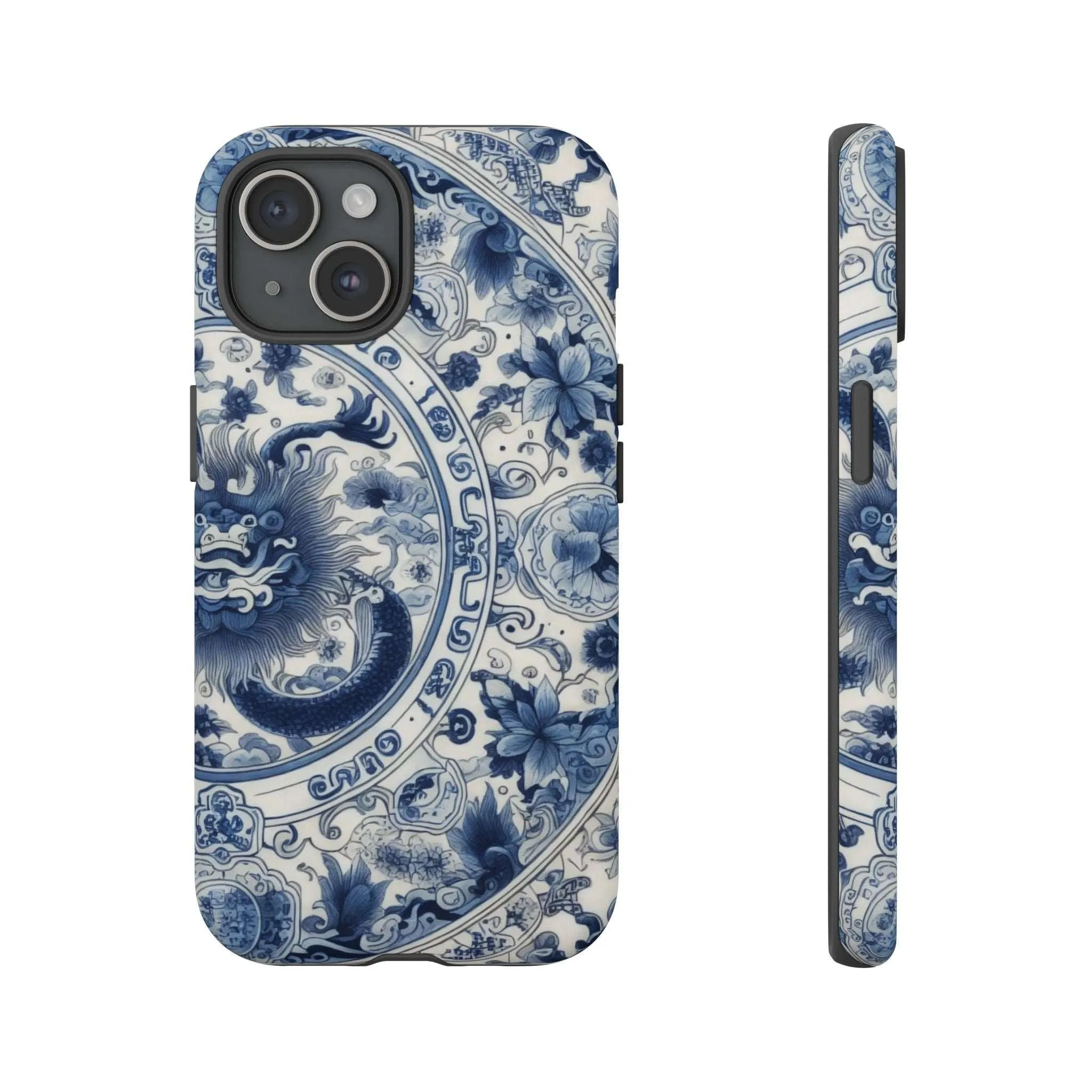 Get Ready to Take Your Cell Phone to the Next Level of Kitsch with this Blue and White Porcelain Look Dragon Case