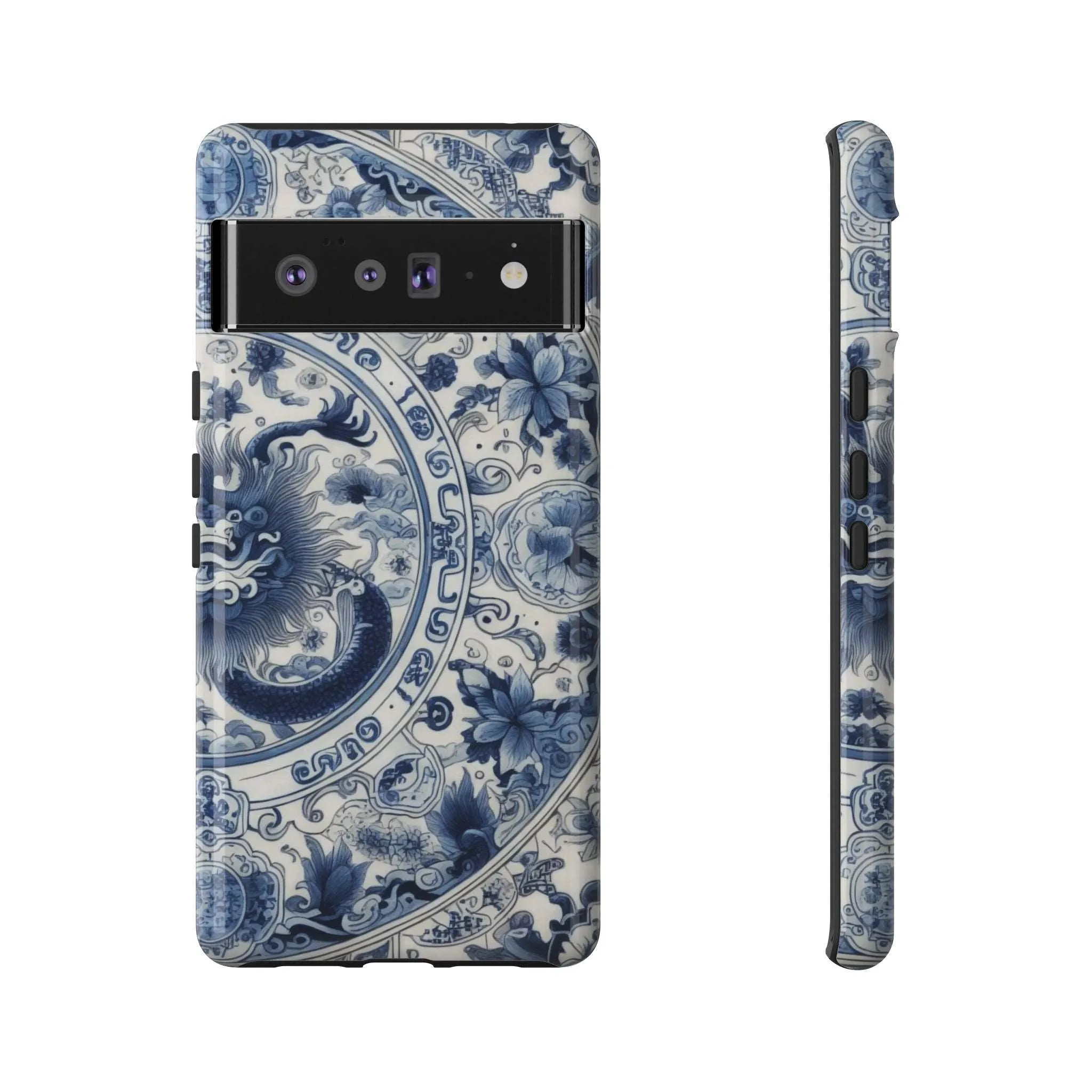 Get Ready to Take Your Cell Phone to the Next Level of Kitsch with this Blue and White Porcelain Look Dragon Case