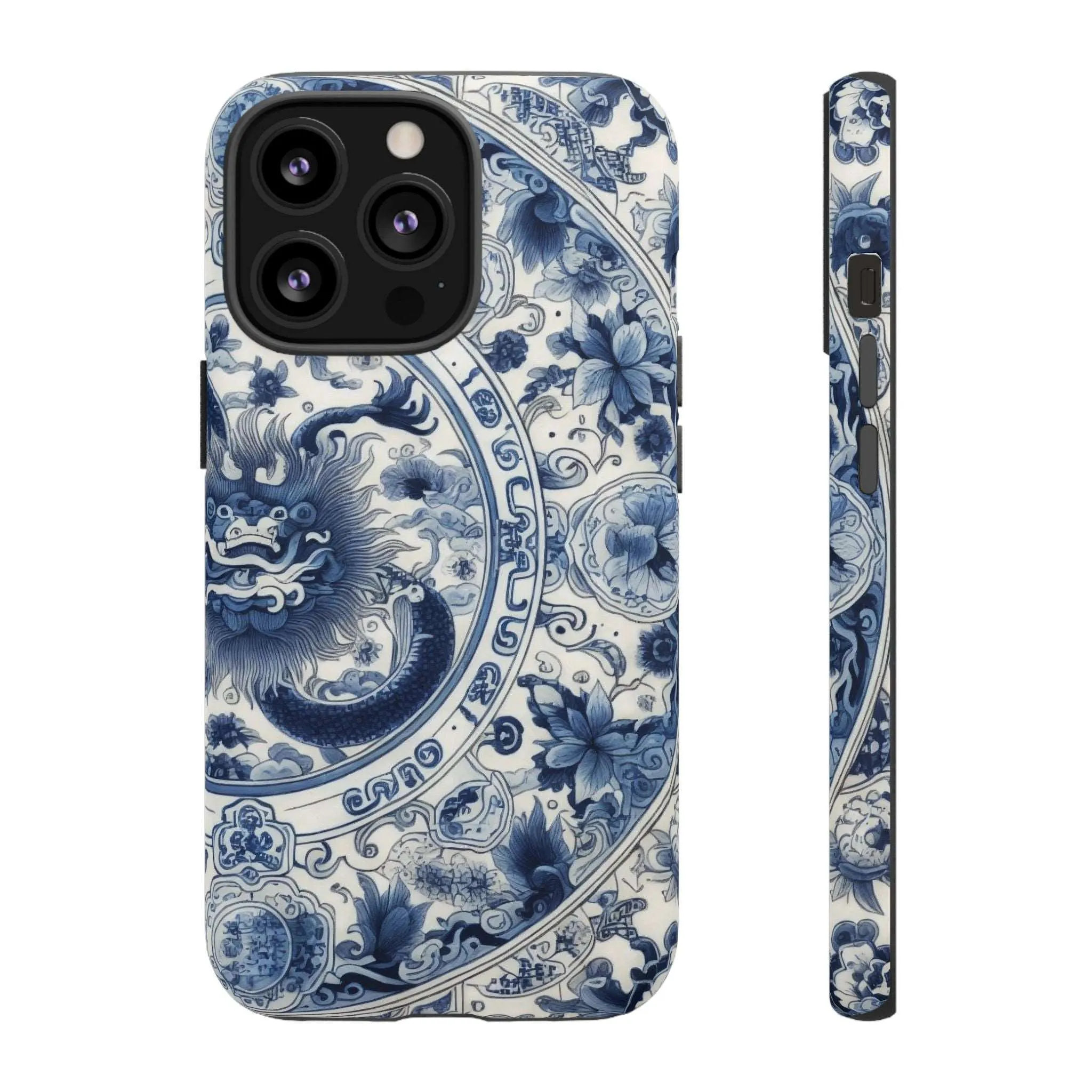 Get Ready to Take Your Cell Phone to the Next Level of Kitsch with this Blue and White Porcelain Look Dragon Case