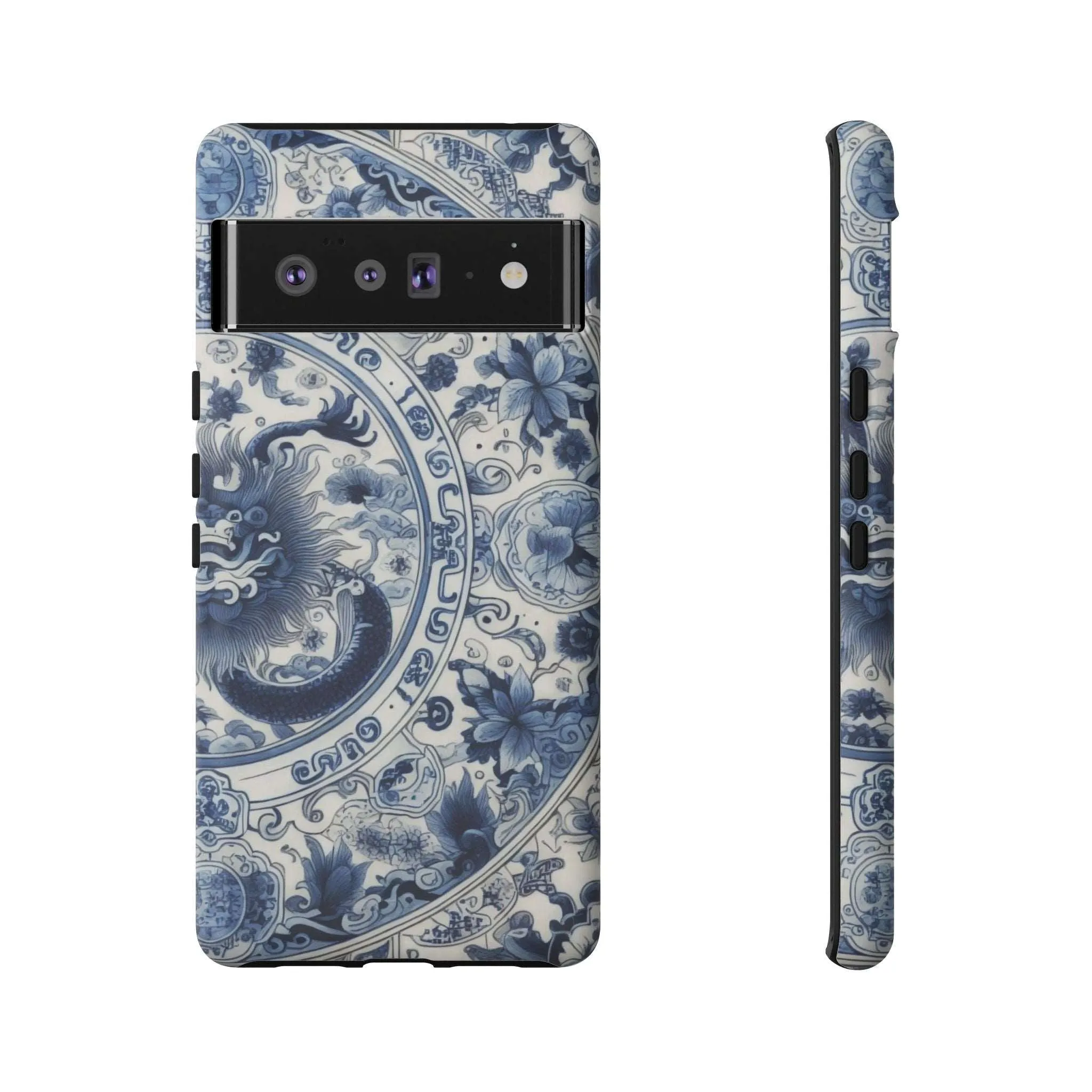 Get Ready to Take Your Cell Phone to the Next Level of Kitsch with this Blue and White Porcelain Look Dragon Case