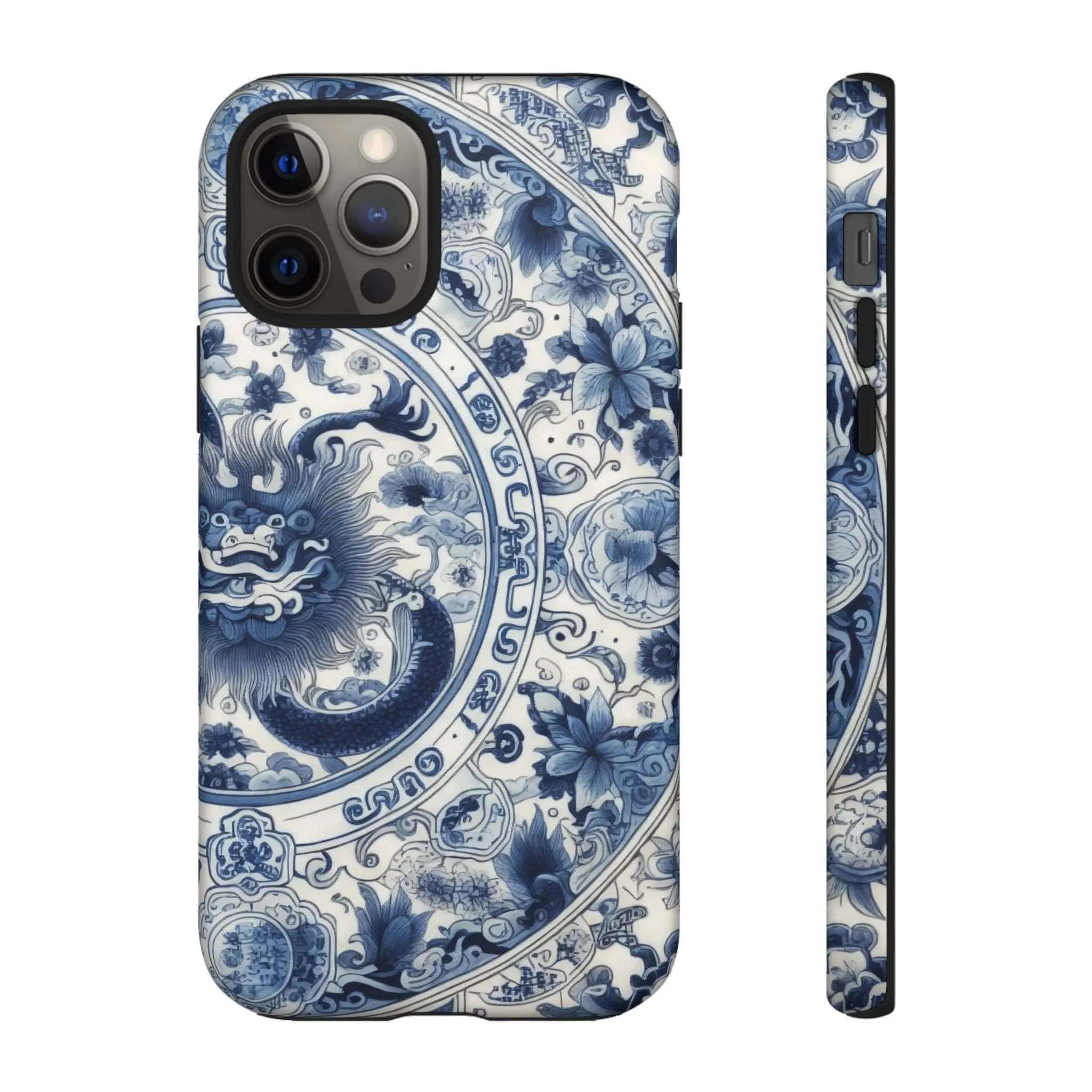 Get Ready to Take Your Cell Phone to the Next Level of Kitsch with this Blue and White Porcelain Look Dragon Case