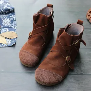 Gift Shoes Autumn Retro Soft Bottom Women's Boots