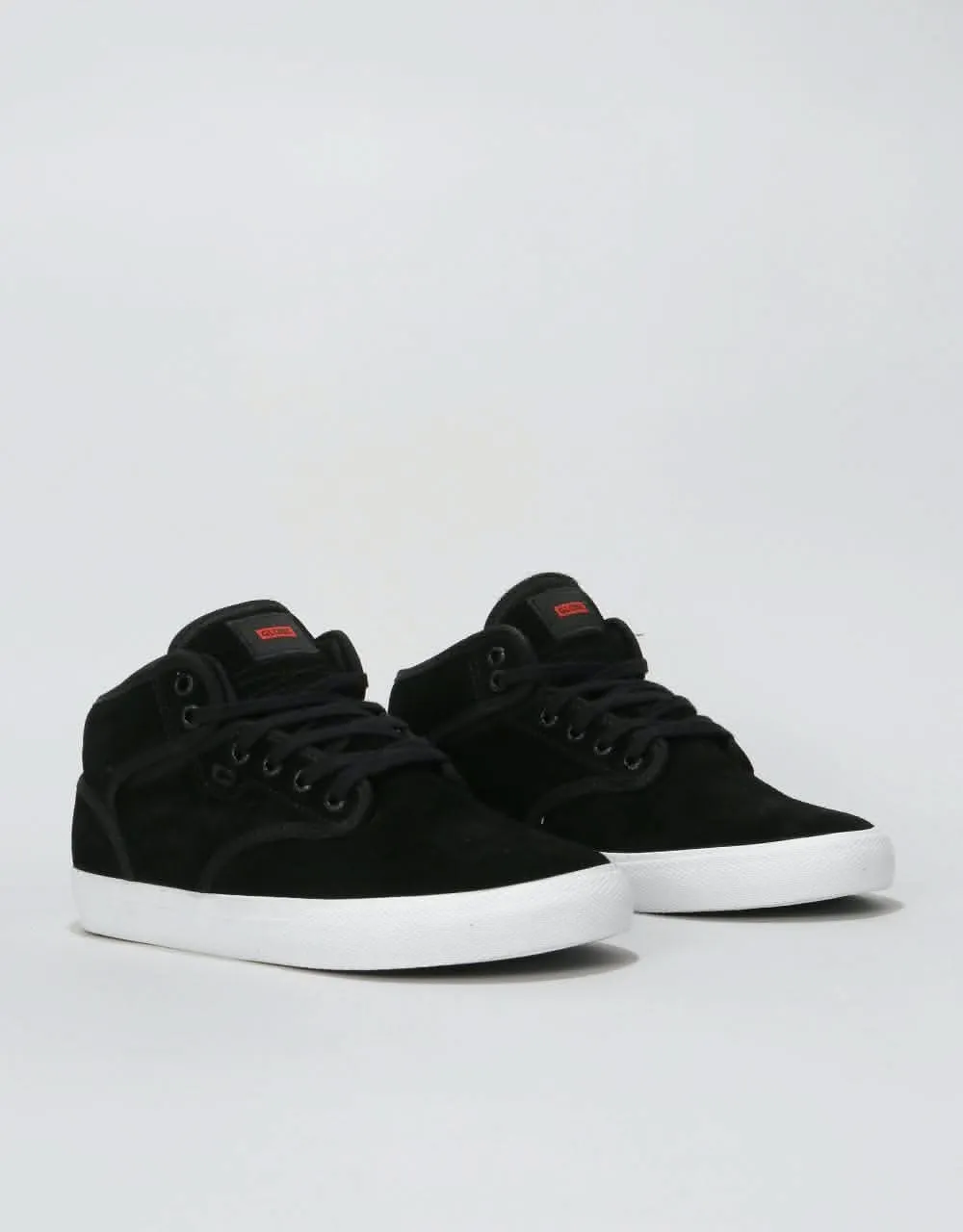 Globe Motley Mid Skate Shoes - Black Suede/White