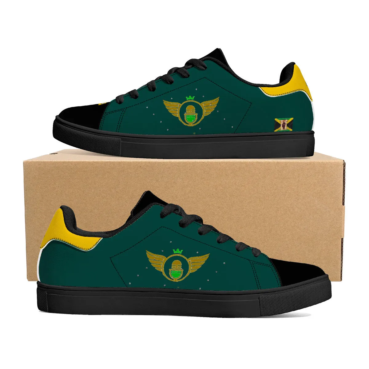 Gold Series - Gold and Green | Low Top Customized | Shoe Zero