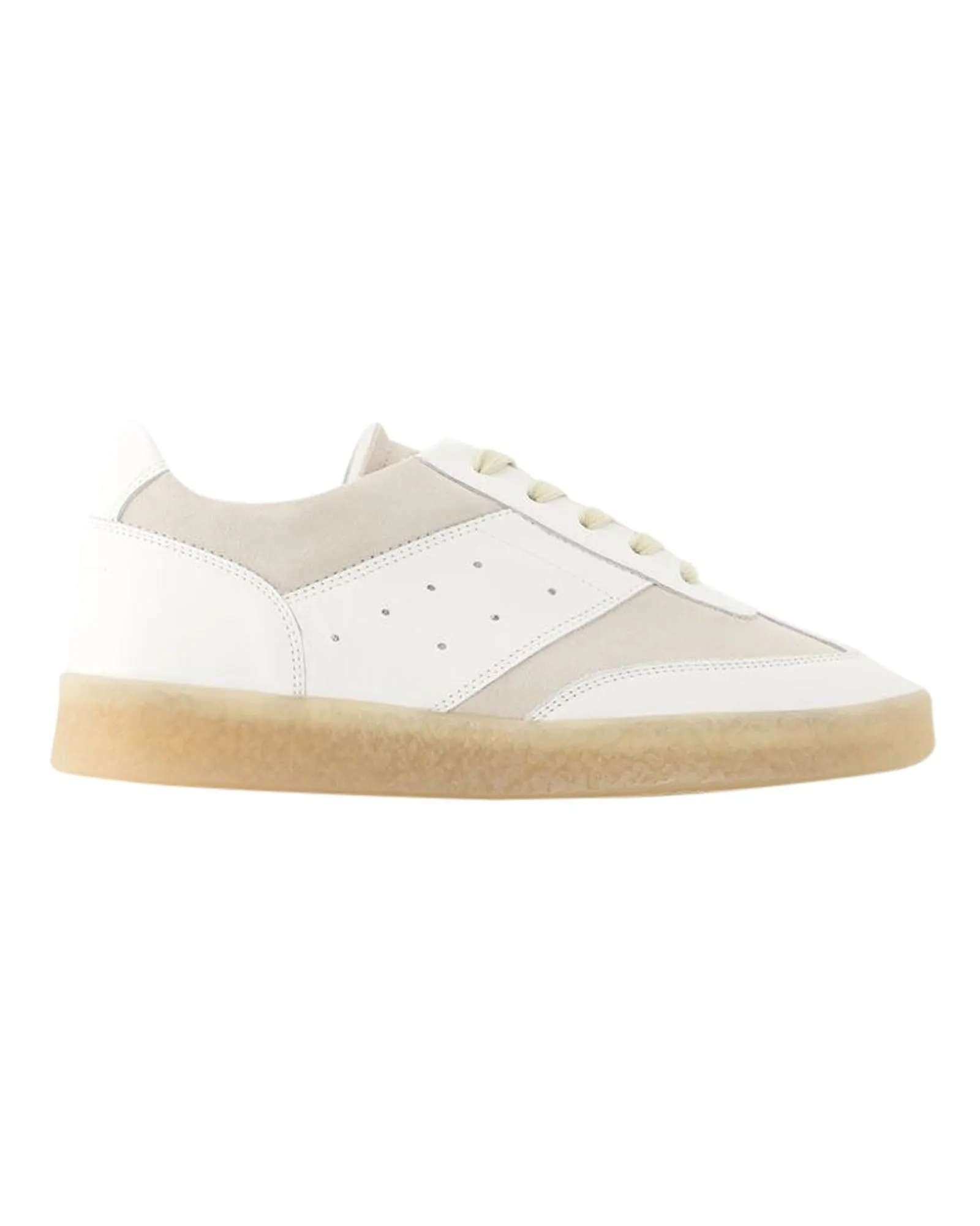 Grained Calfskin Court Sneakers with Top Laces