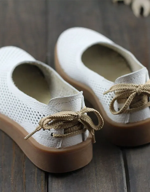 Handmade Soft Leather Retro Flat Shoes