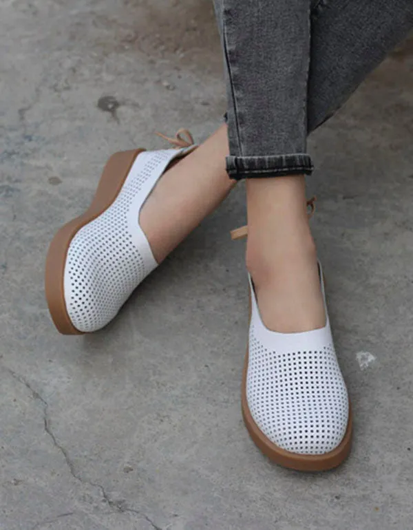 Handmade Soft Leather Retro Flat Shoes