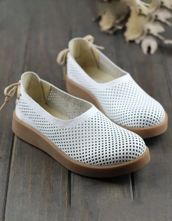 Handmade Soft Leather Retro Flat Shoes