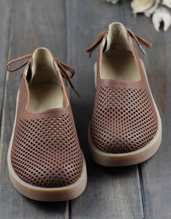 Handmade Soft Leather Retro Flat Shoes