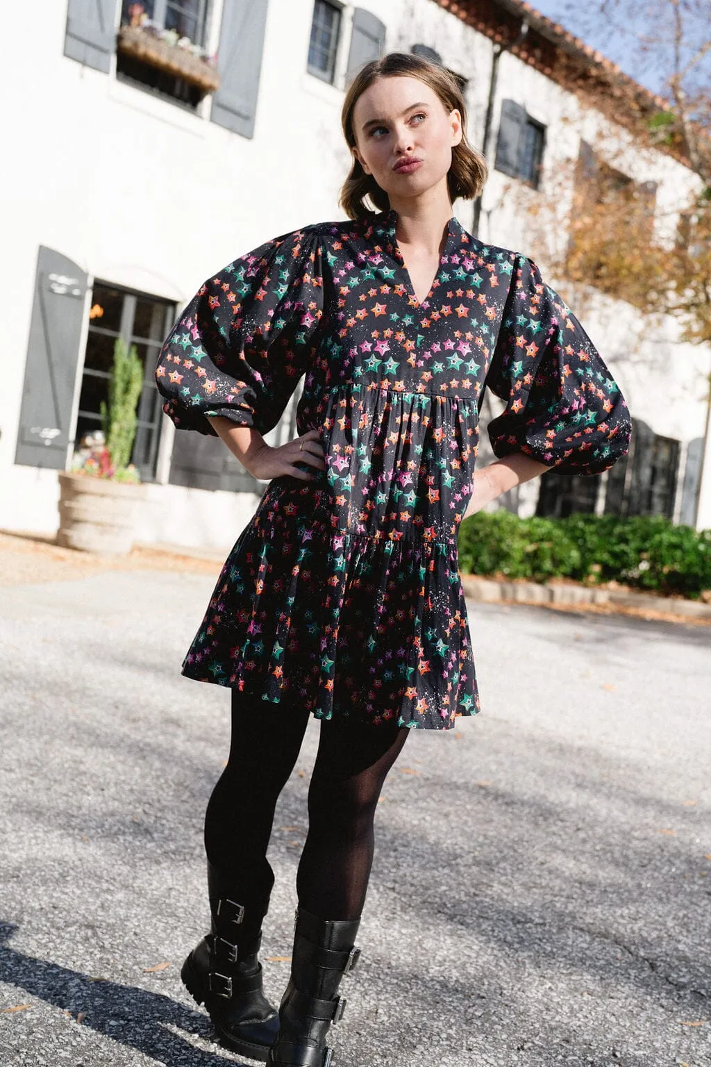 Hattie Dress- Black Starlight