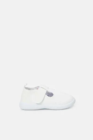 Infant Boys White Velcro Strap Pump