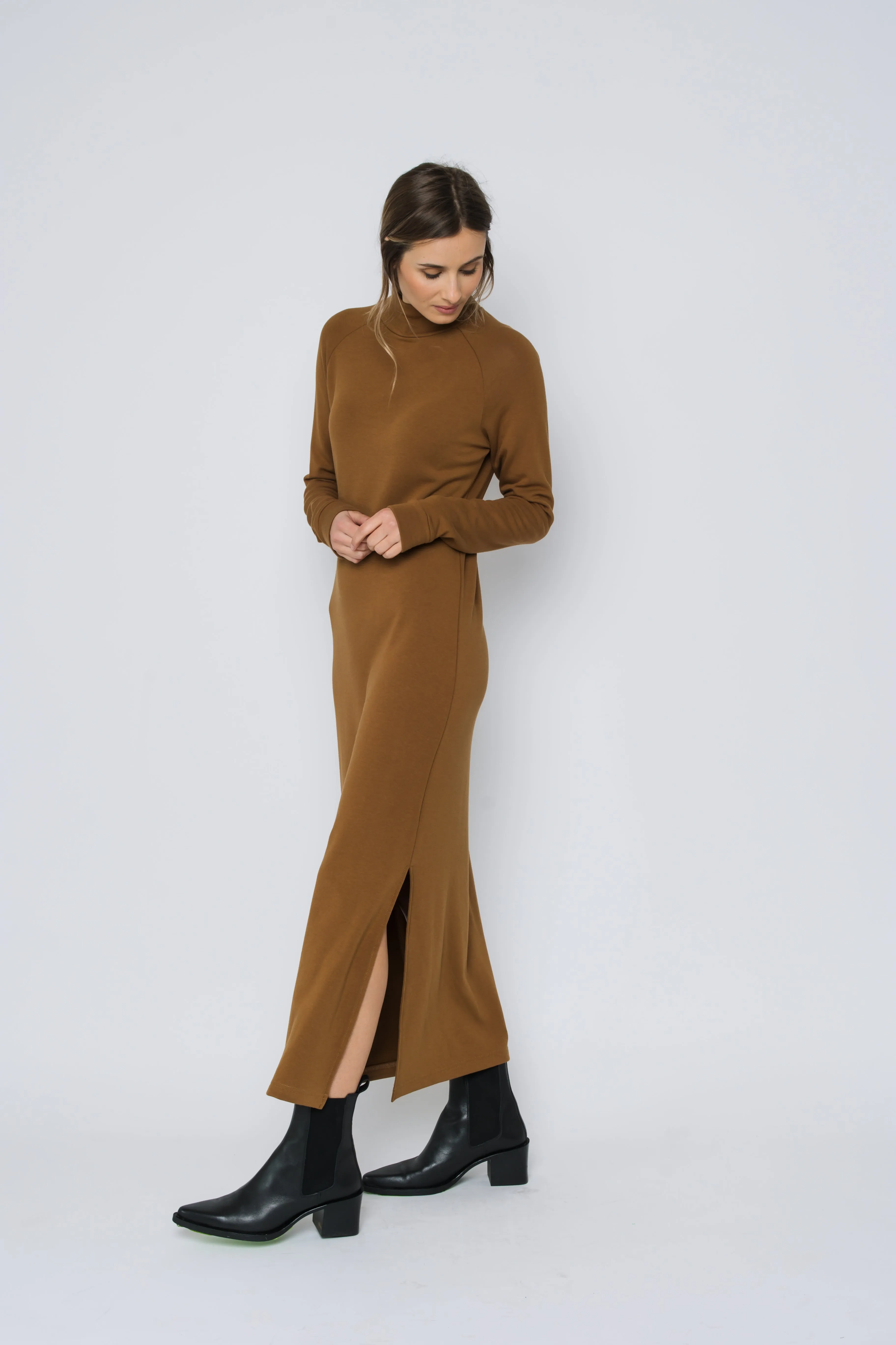 Ivy-Luxe Fleece Maxi Dress