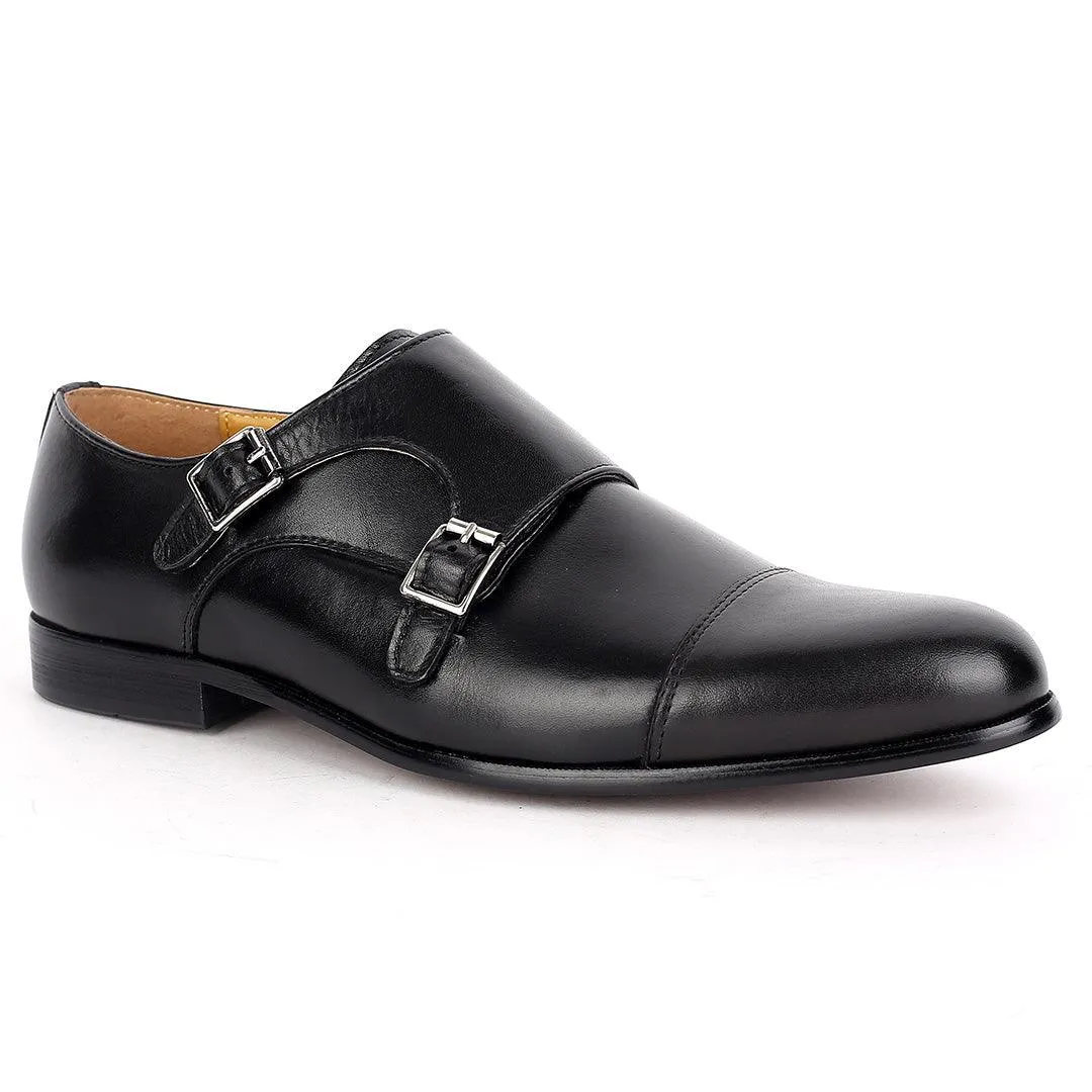 J.M Weston Classy Black Double strap Designed Men's Leather Shoe