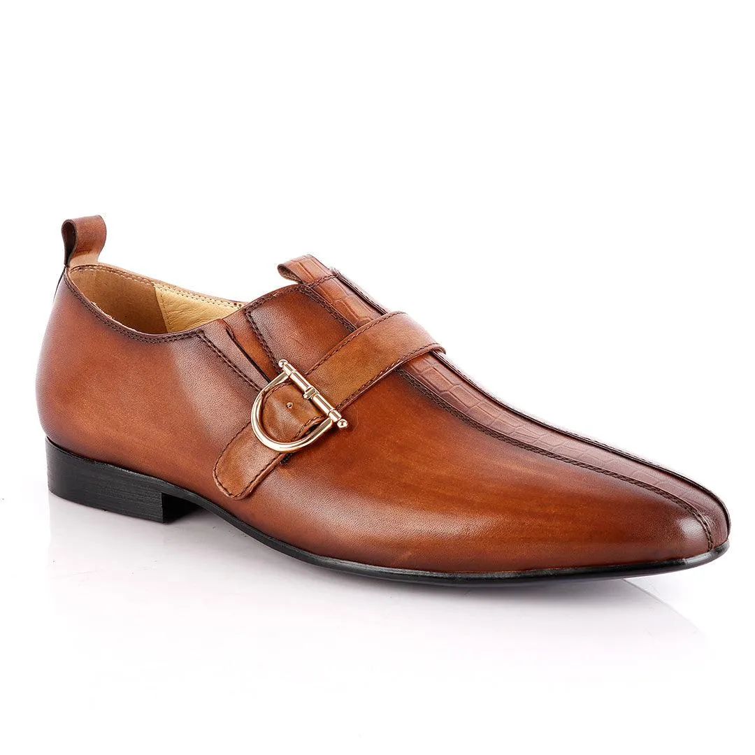 John Foster All round Brown Leather With Strap Shoe