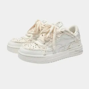 Joskaa 2024 New Platform Leather Sneakers White